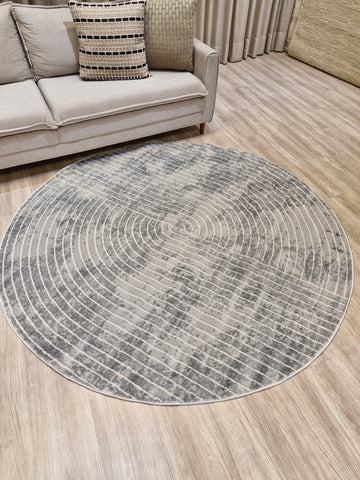 Tapete Redondo Eleganc05 Grey | Diâmetro 2m