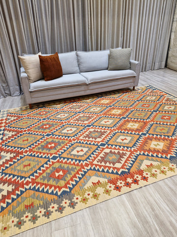 Tapete Turco Kilim 1002 – Design Geométrico Tradicional || Reversível