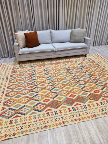 Tapete Turco Kilim Trama Étnica 1001 – Design Geométrico Tradicional || Reversível