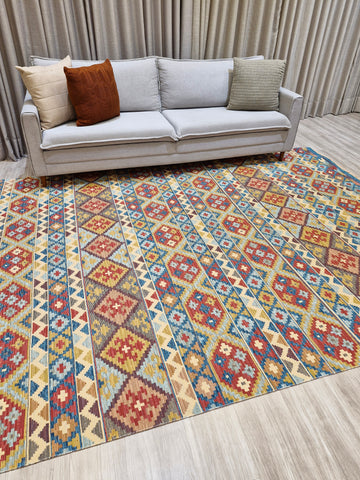 Tapete Turco Kilim Mosaico 1006 – Design Geométrico Tradicional || Reversível