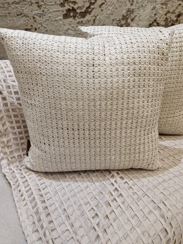 Almofada Decorativa Aplicação em Crochê MD59 52cmX52cm