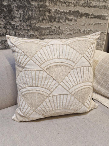 Almofada em Linho com Bordado  52cmX52cm Bege