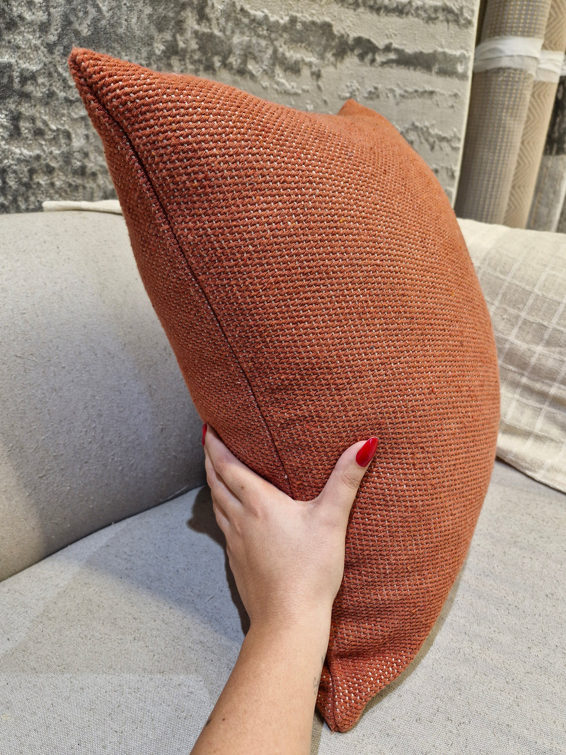 Almofada Trama Lisa Terracota 52cmX52cm