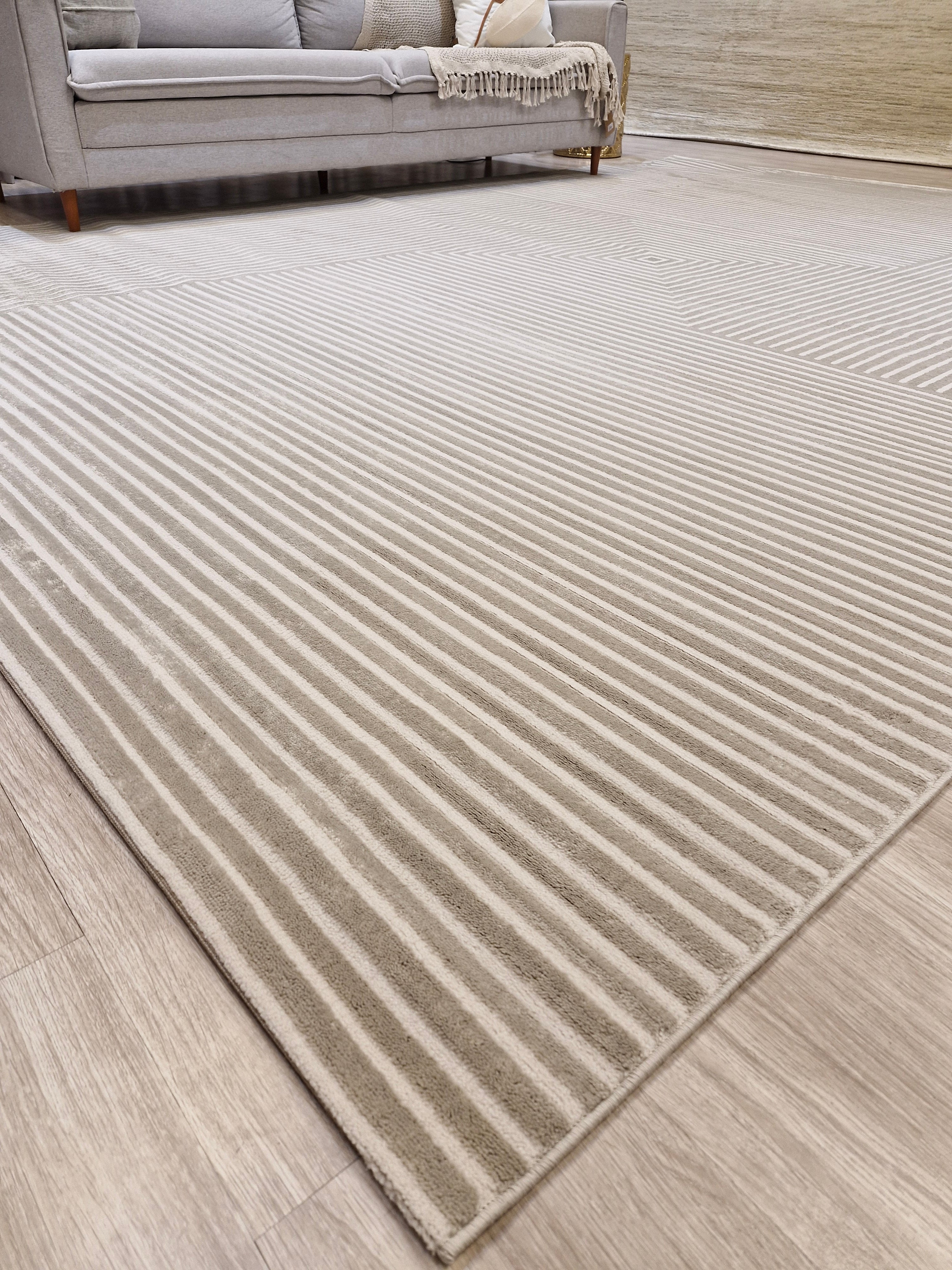 Tapete Turco Dix04 Taupe/White | Coleção Galeria