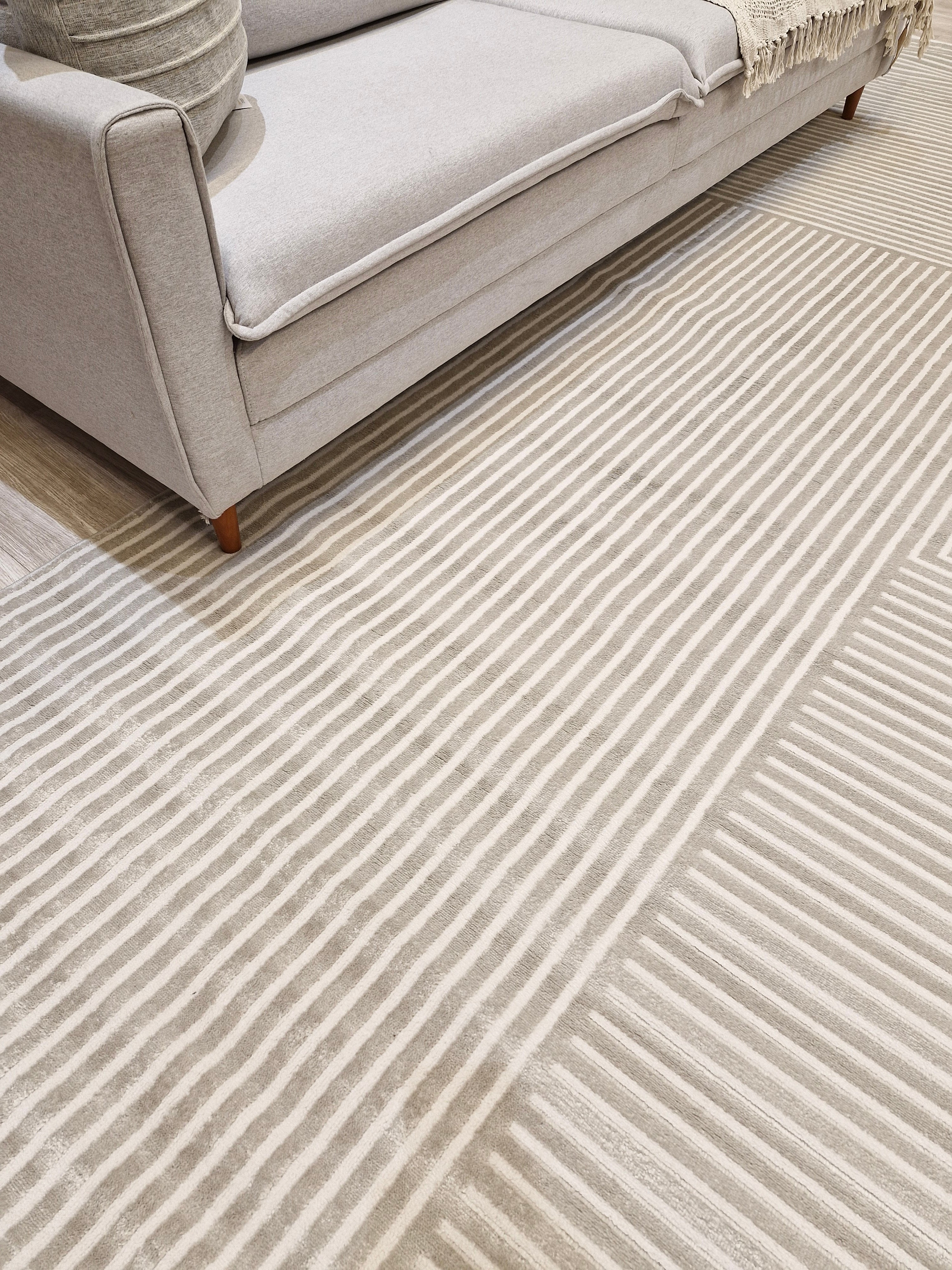 Tapete Turco Dix04 Taupe/White | Coleção Galeria