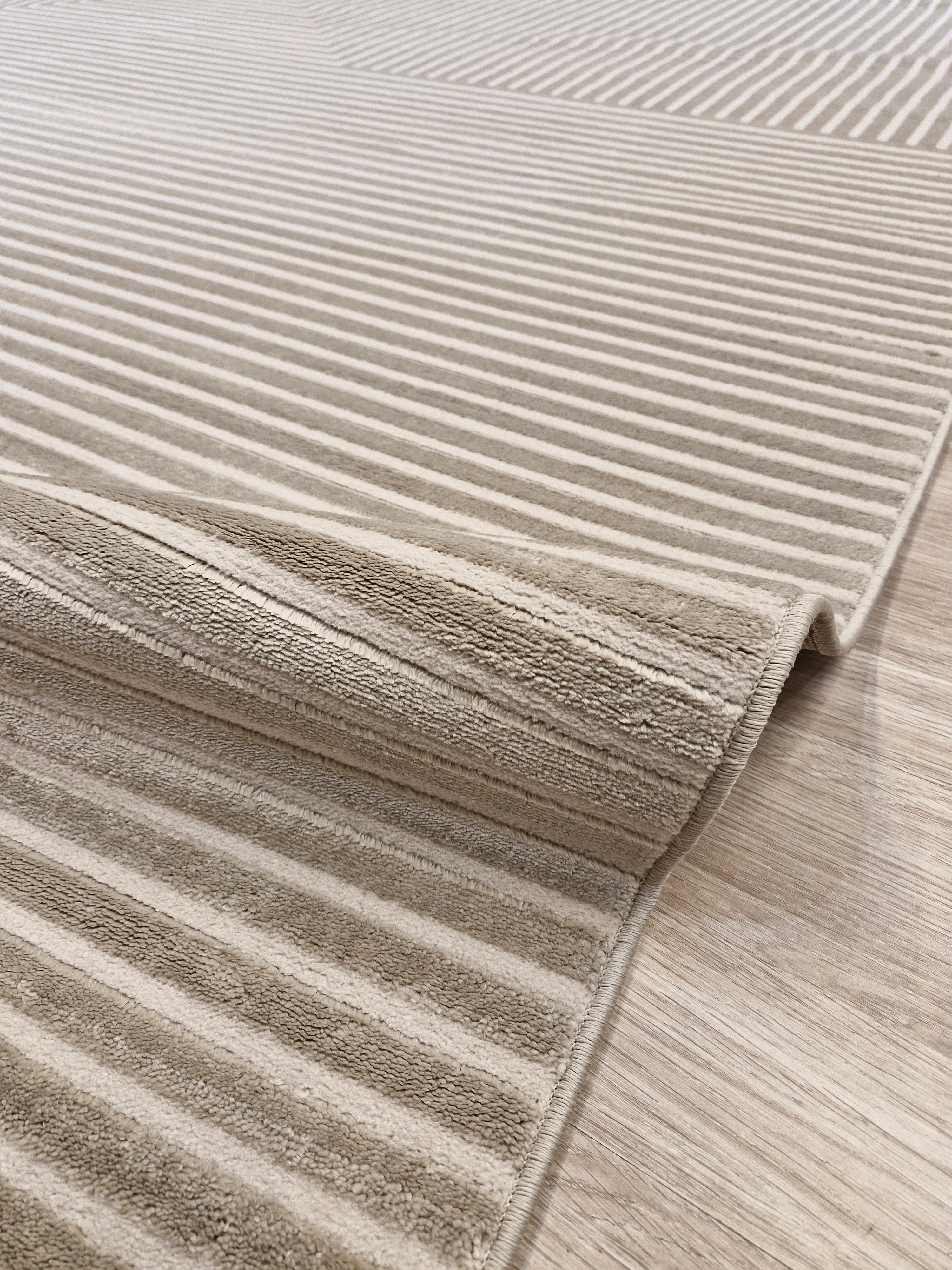 Tapete Turco Dix04 Taupe/White | Coleção Galeria