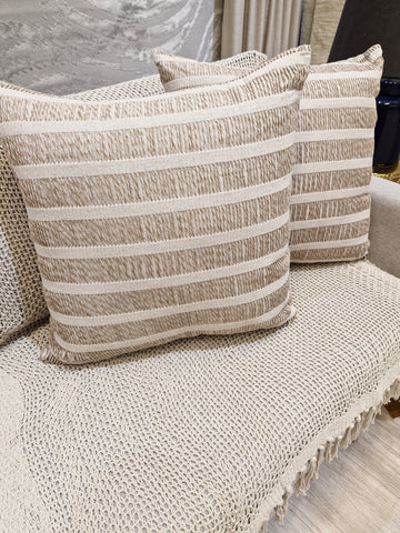 Almofada Detalhes Tramas Bege 55cmX55cm