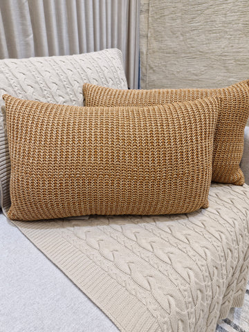Almofada De Tricô cor Cobre 35cmX58cm