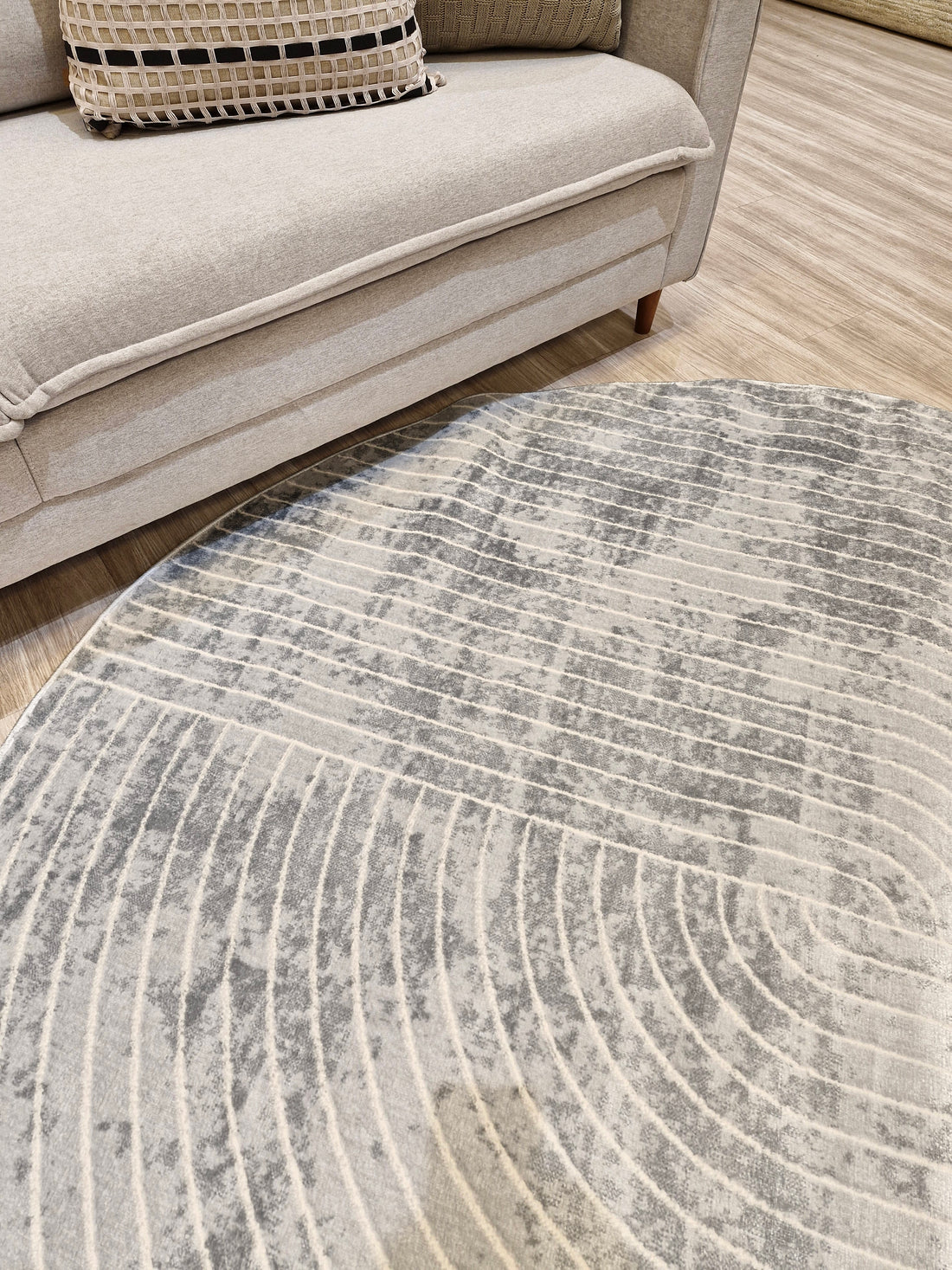 Tapete Redondo Eleganc05 Grey | Diâmetro 2m