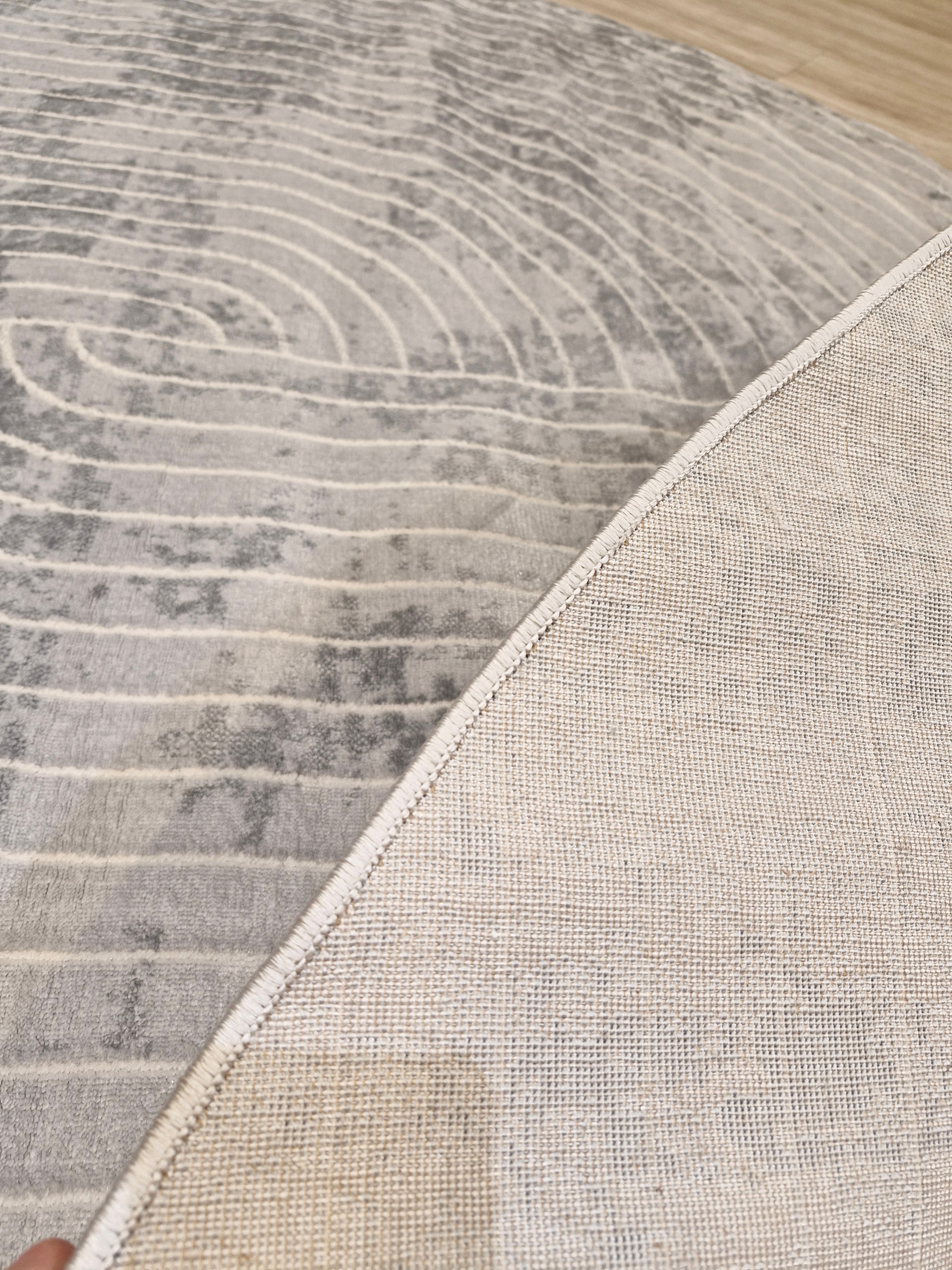 Tapete Redondo Eleganc05 Grey | Diâmetro 2m