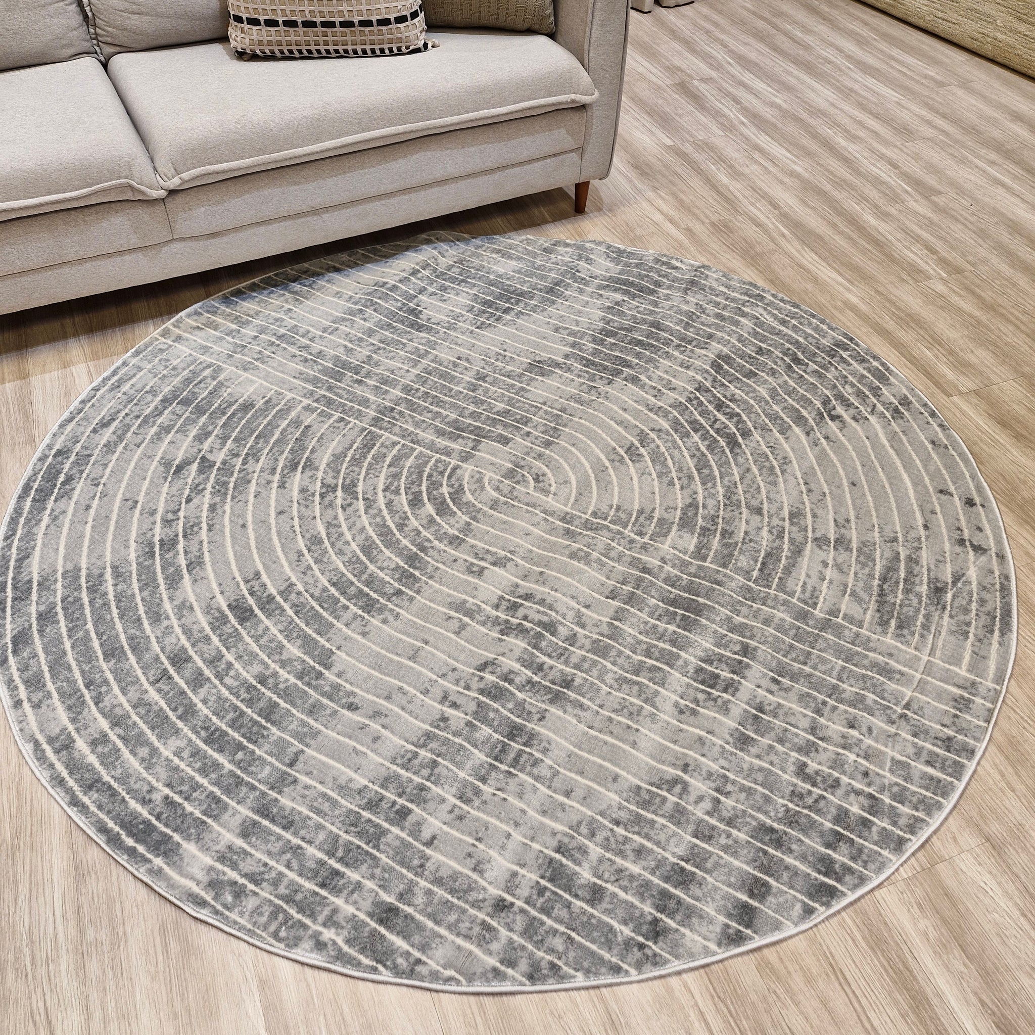 Tapete Redondo Eleganc05 Grey | Diâmetro 2m