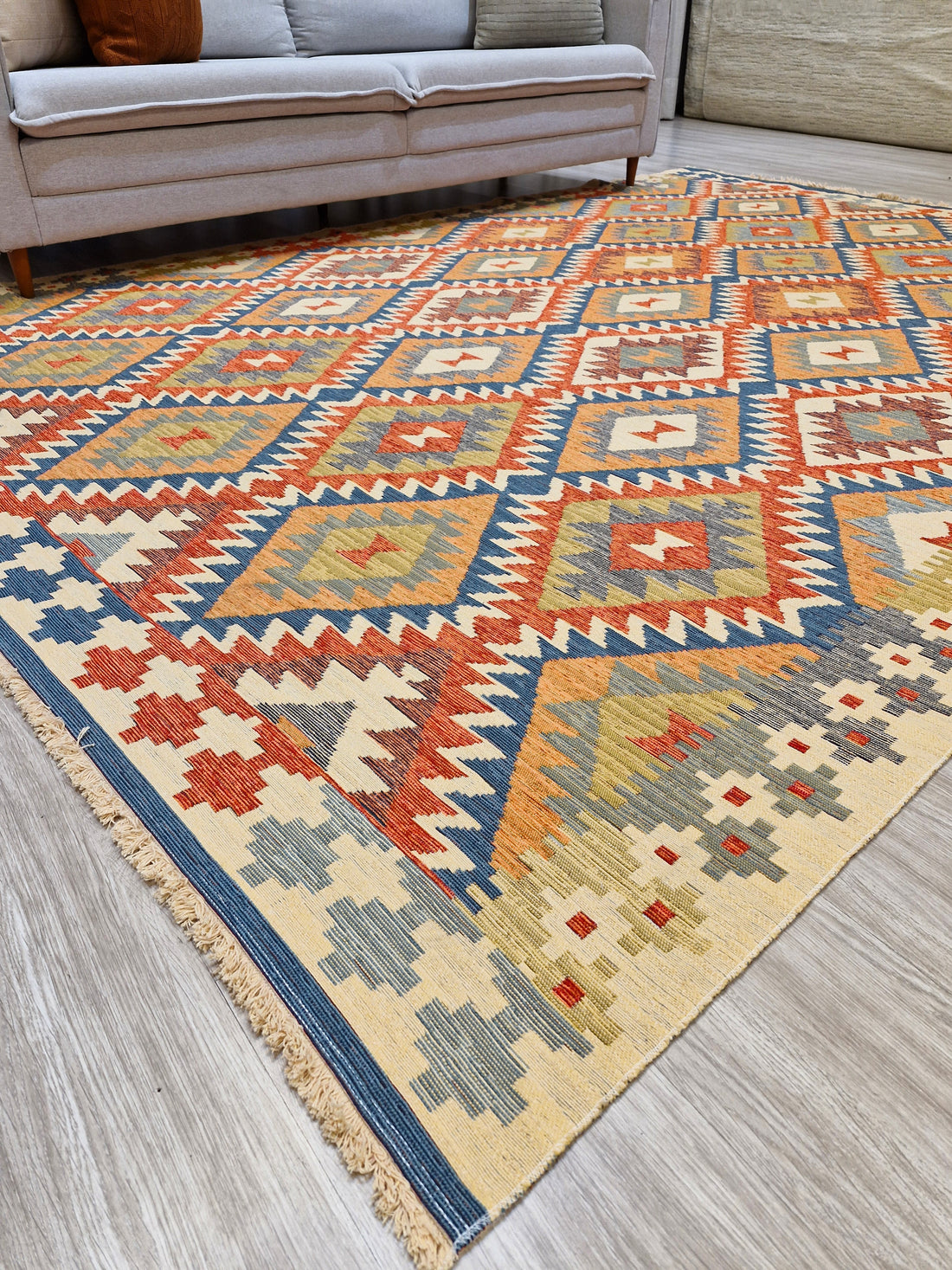 Tapete Turco Kilim 1002 – Design Geométrico Tradicional || Reversível