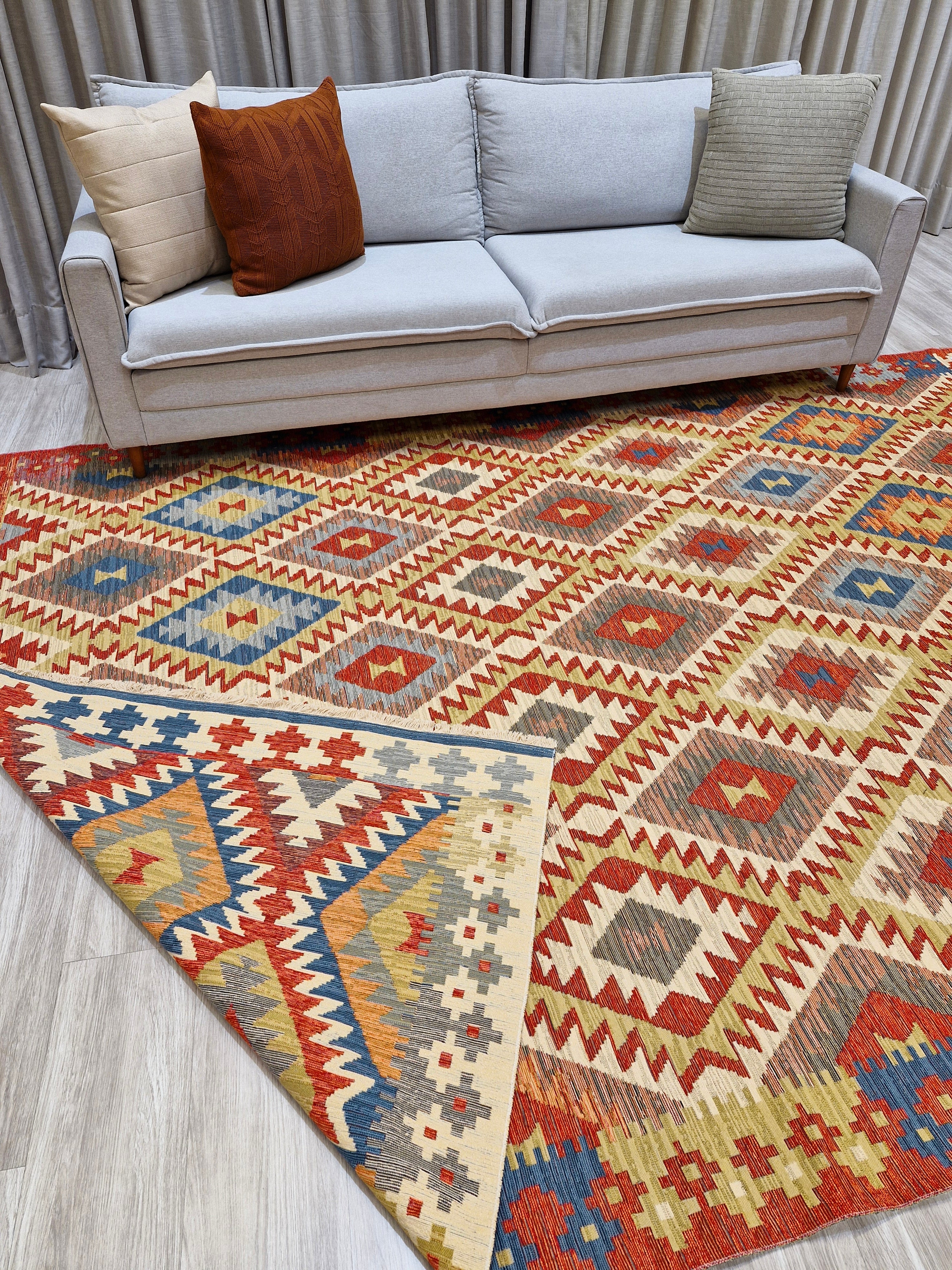 Tapete Turco Kilim 1002 – Design Geométrico Tradicional || Reversível
