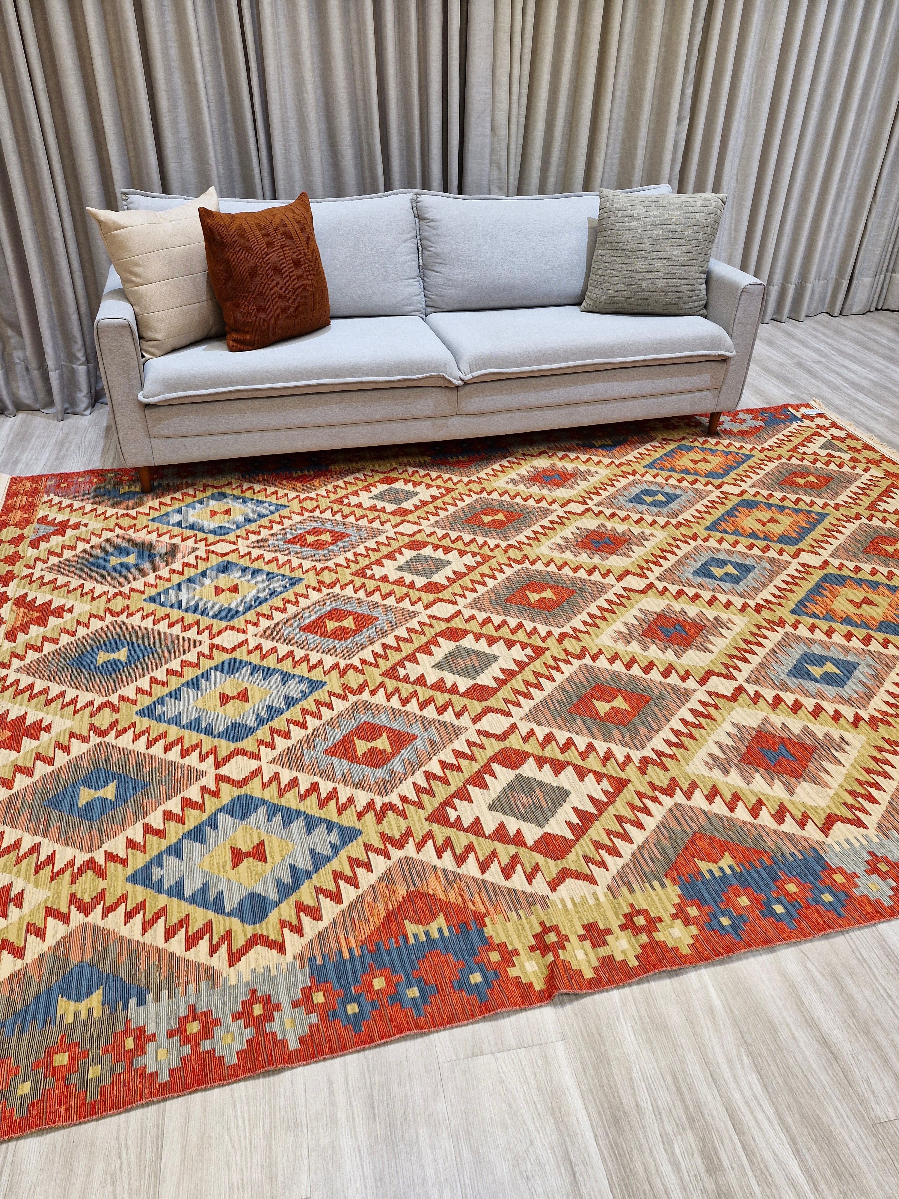 Tapete Turco Kilim 1002 – Design Geométrico Tradicional || Reversível