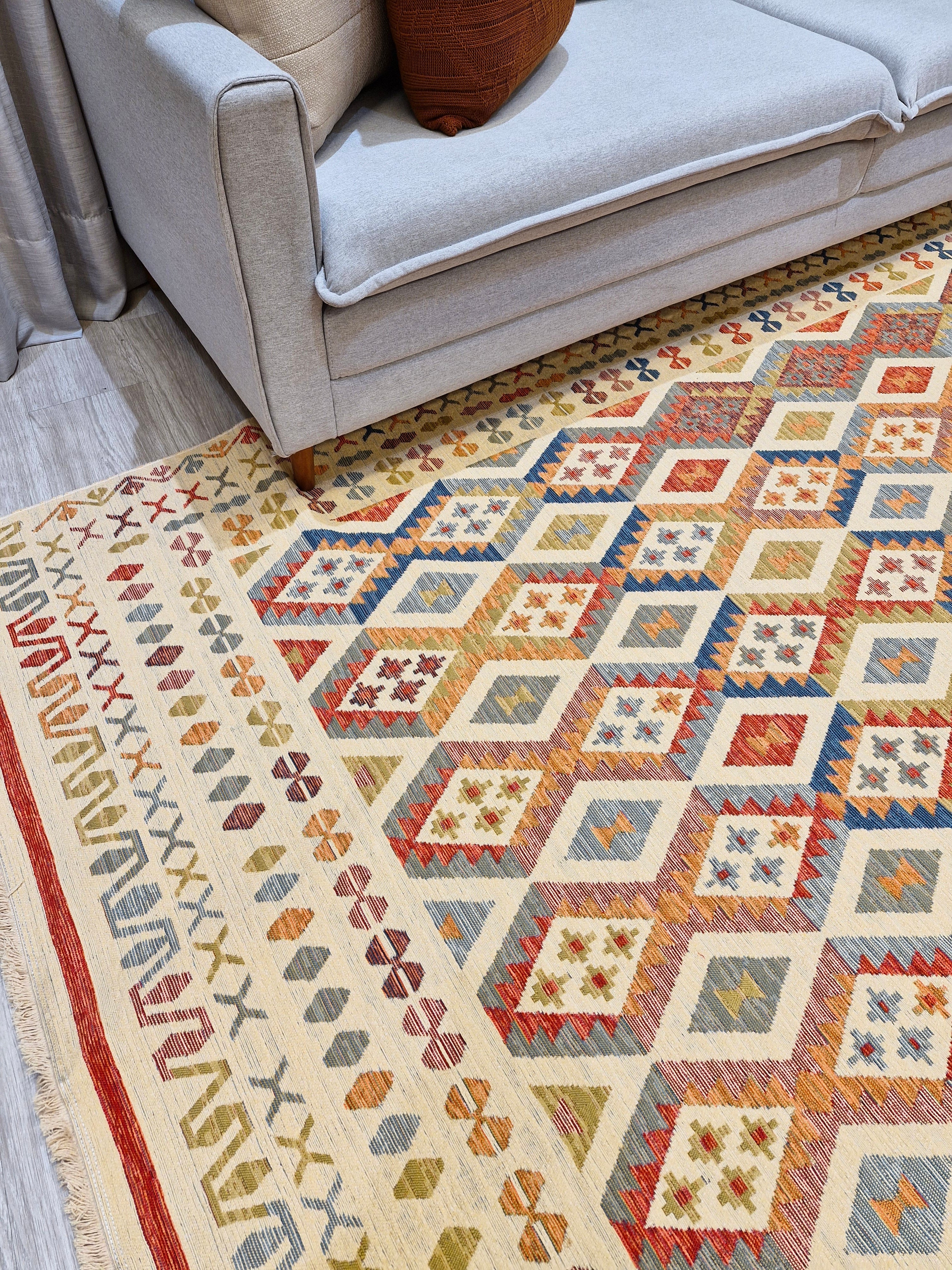 Tapete Turco Kilim Trama Étnica 1001 – Design Geométrico Tradicional || Reversível