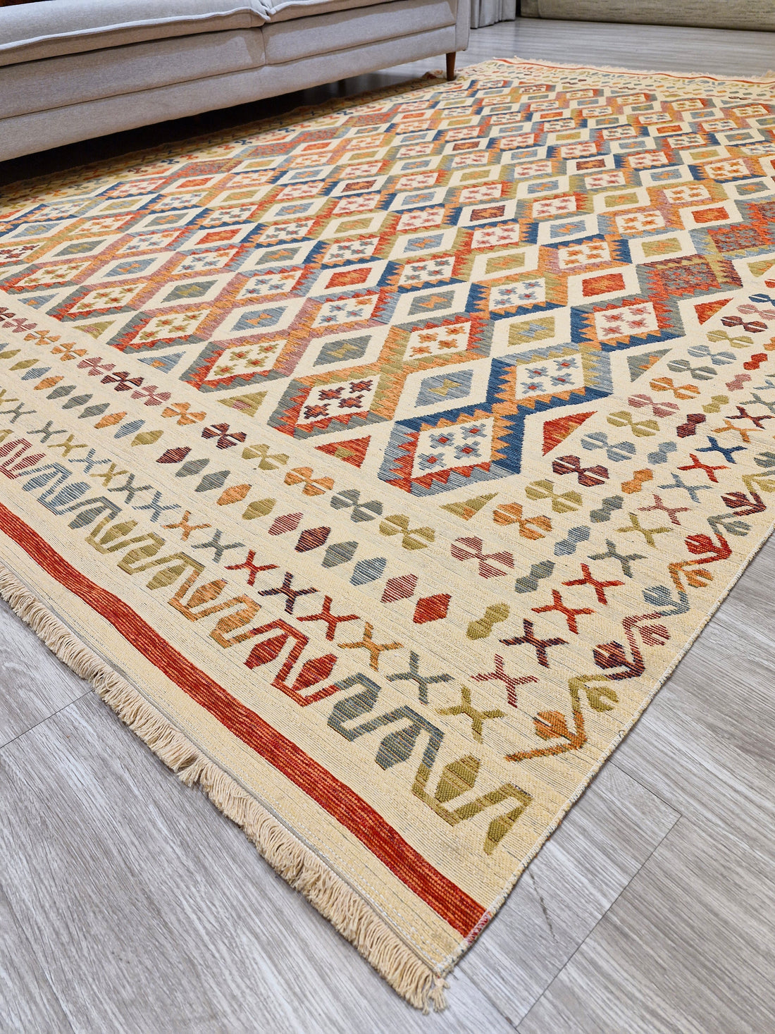 Tapete Turco Kilim Trama Étnica 1001 – Design Geométrico Tradicional || Reversível