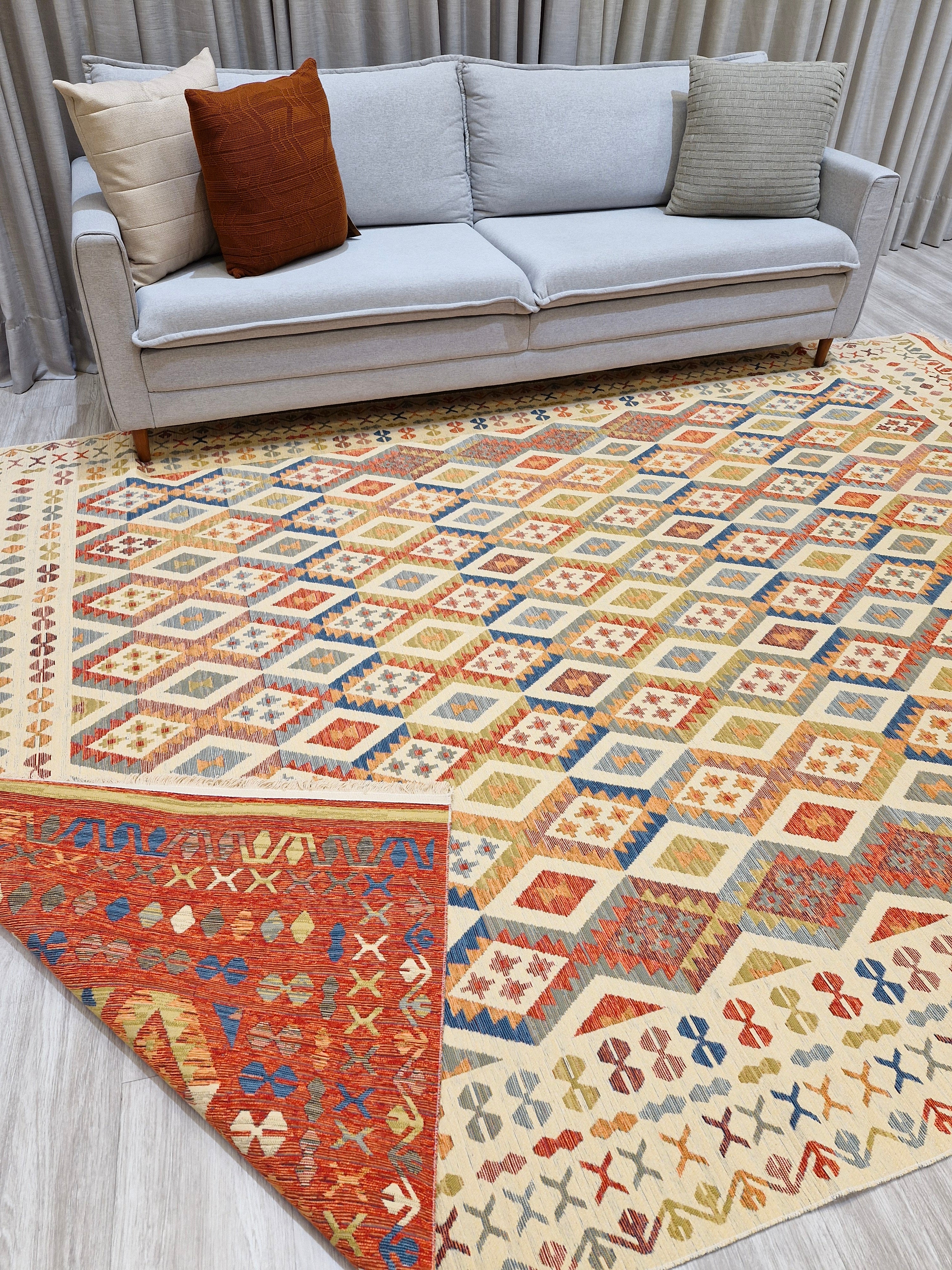 Tapete Turco Kilim Trama Étnica 1001 – Design Geométrico Tradicional || Reversível