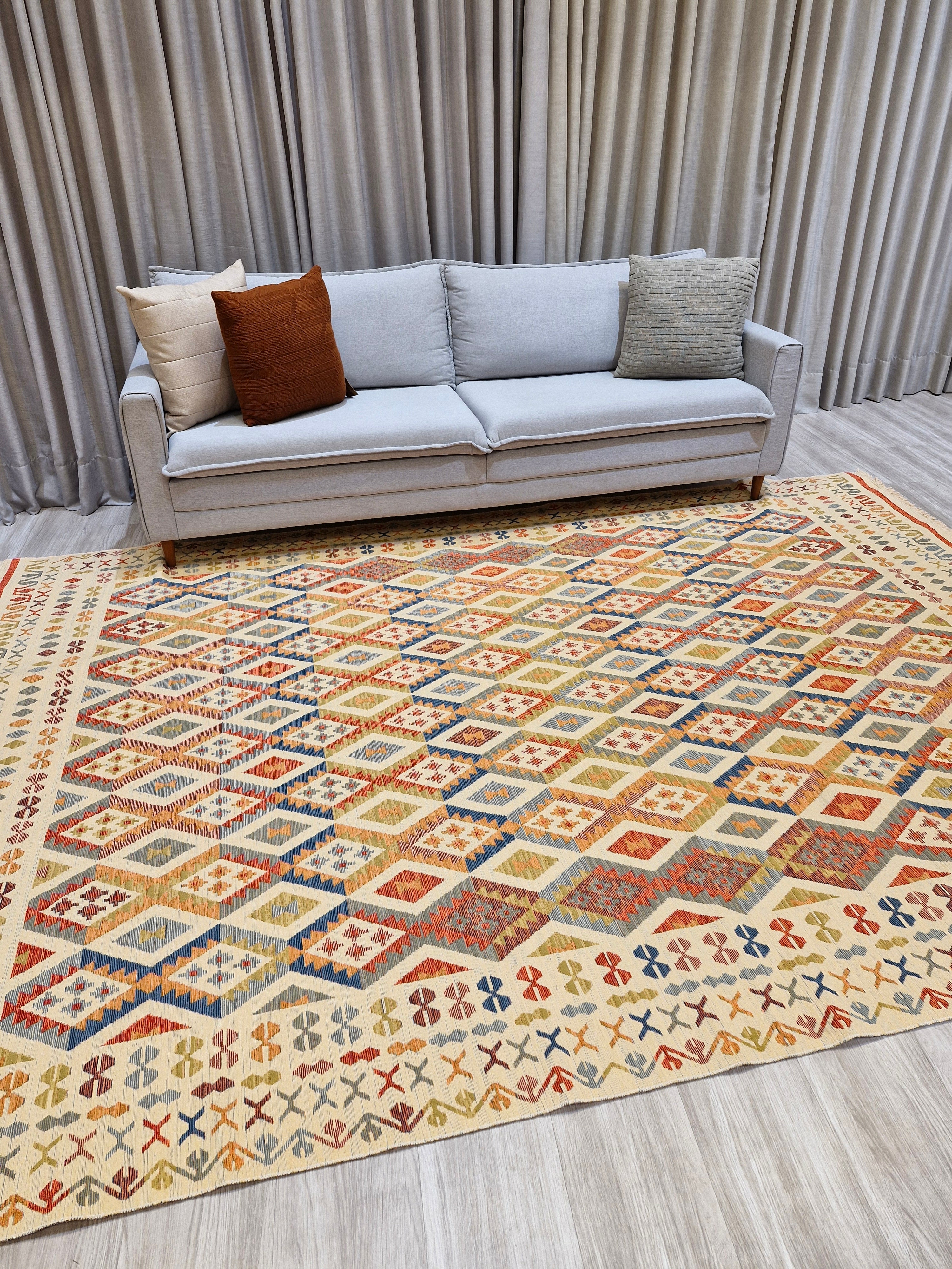 Tapete Turco Kilim Trama Étnica 1001 – Design Geométrico Tradicional || Reversível