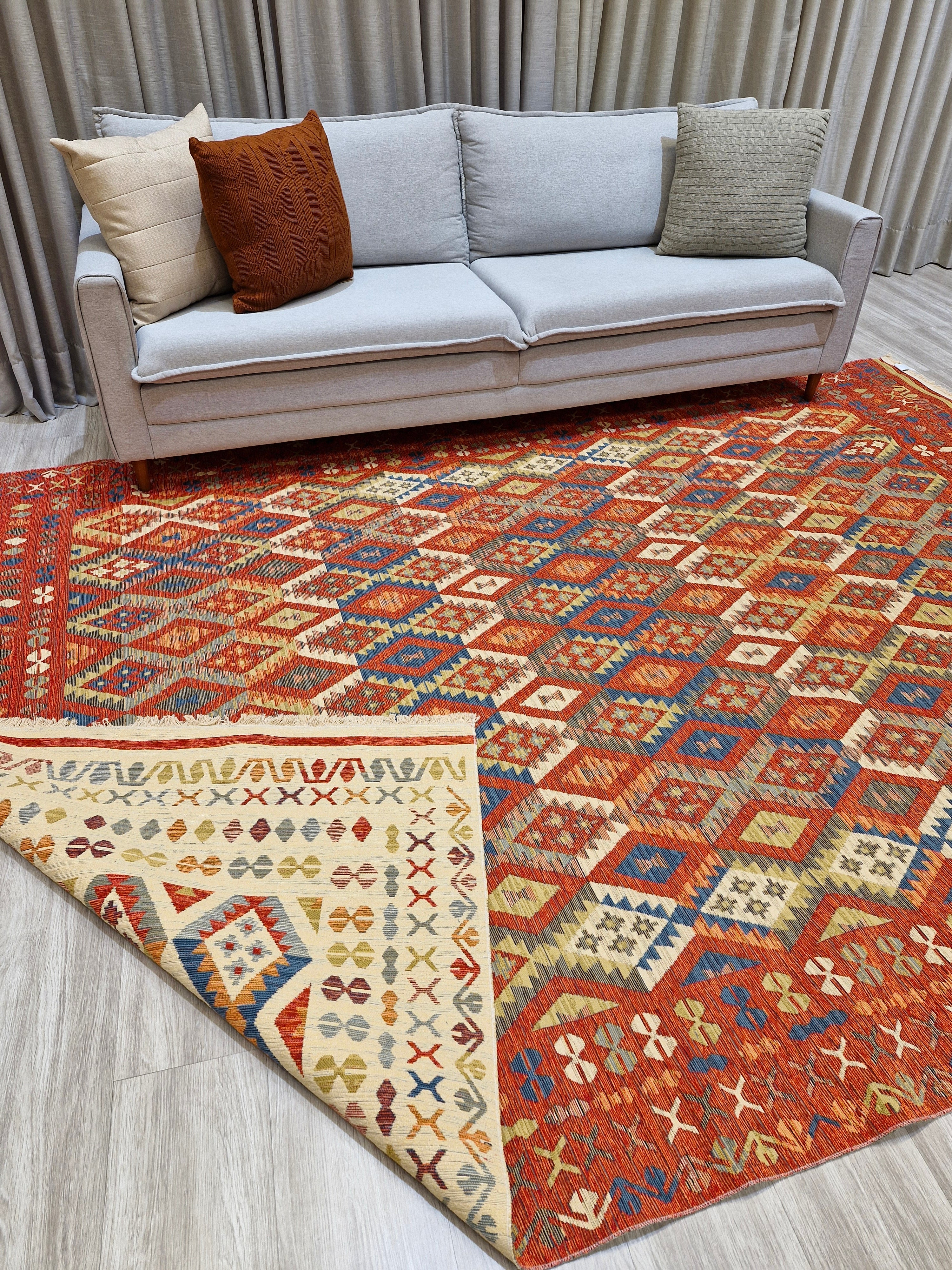 Tapete Turco Kilim Trama Étnica 1001 – Design Geométrico Tradicional || Reversível
