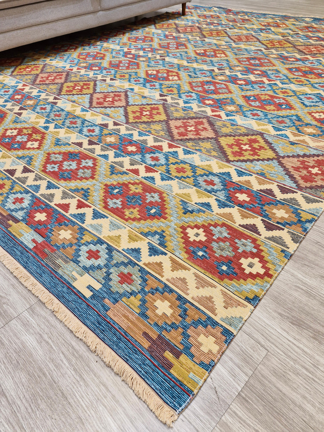 Tapete Turco Kilim Mosaico 1006 – Design Geométrico Tradicional || Reversível