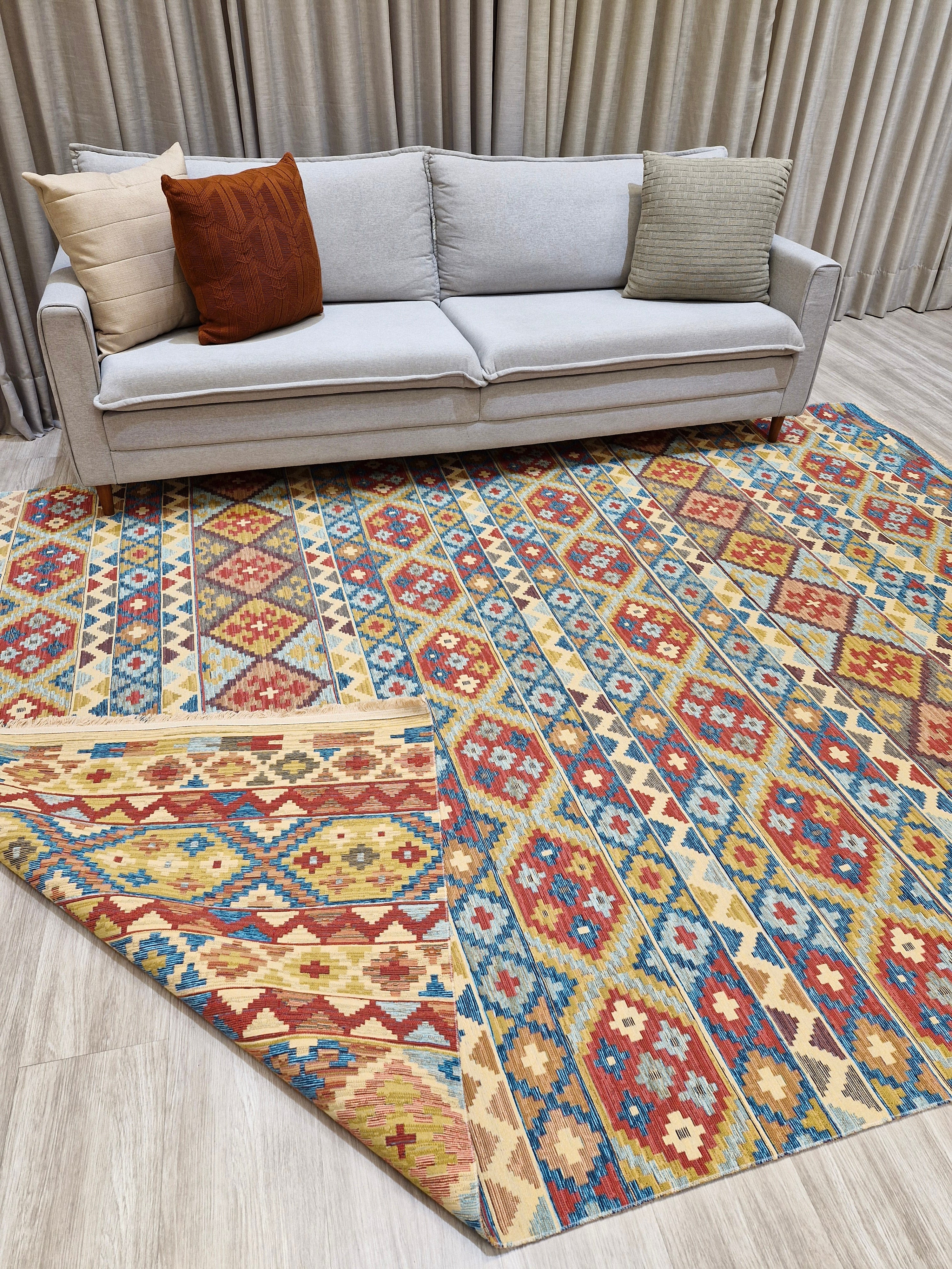 Tapete Turco Kilim Mosaico 1006 – Design Geométrico Tradicional || Reversível