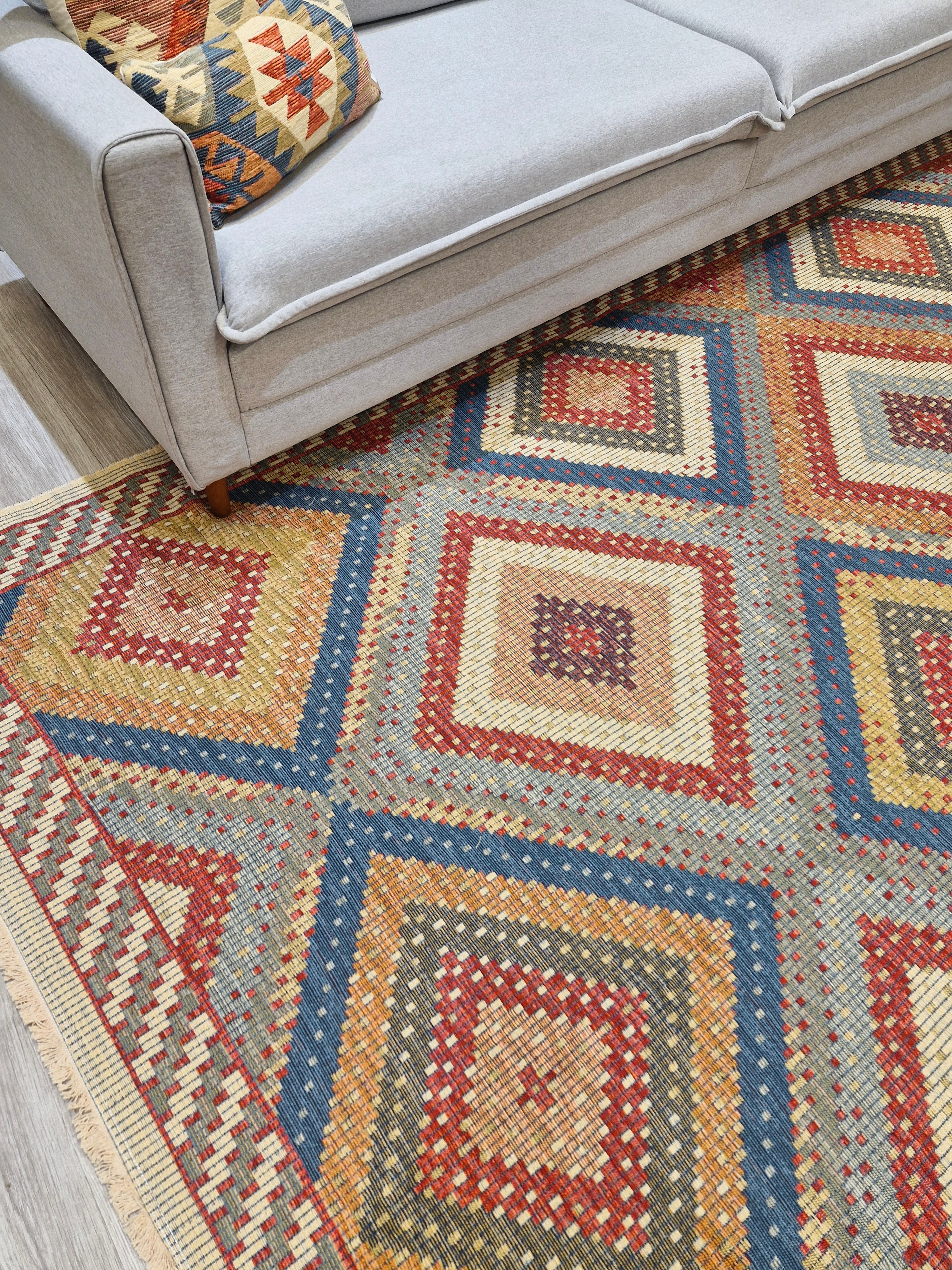 Tapete Turco Kilim Mosaico 1005 – Design Geométrico || Reversível