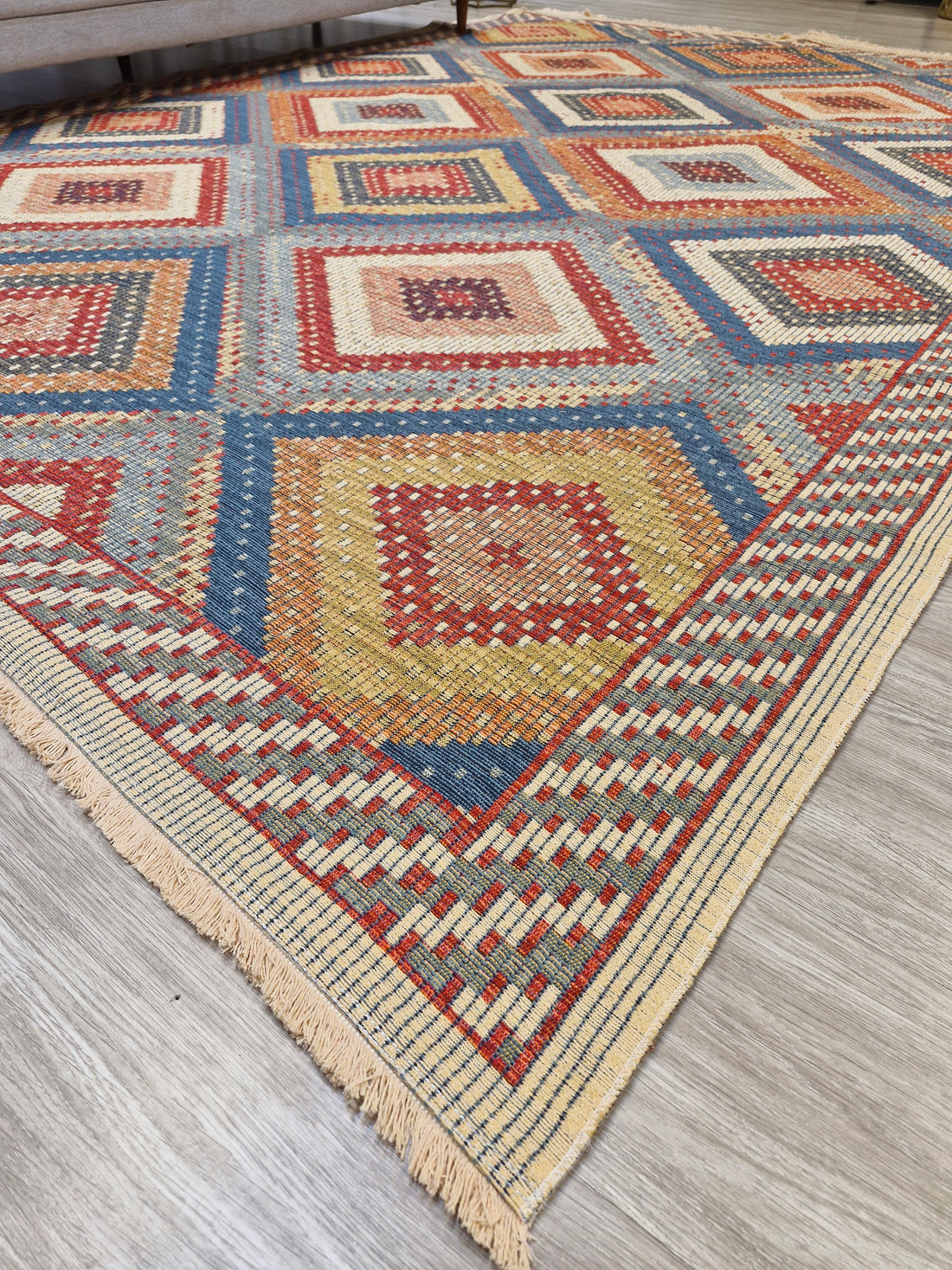 Tapete Turco Kilim Mosaico 1005 – Design Geométrico || Reversível