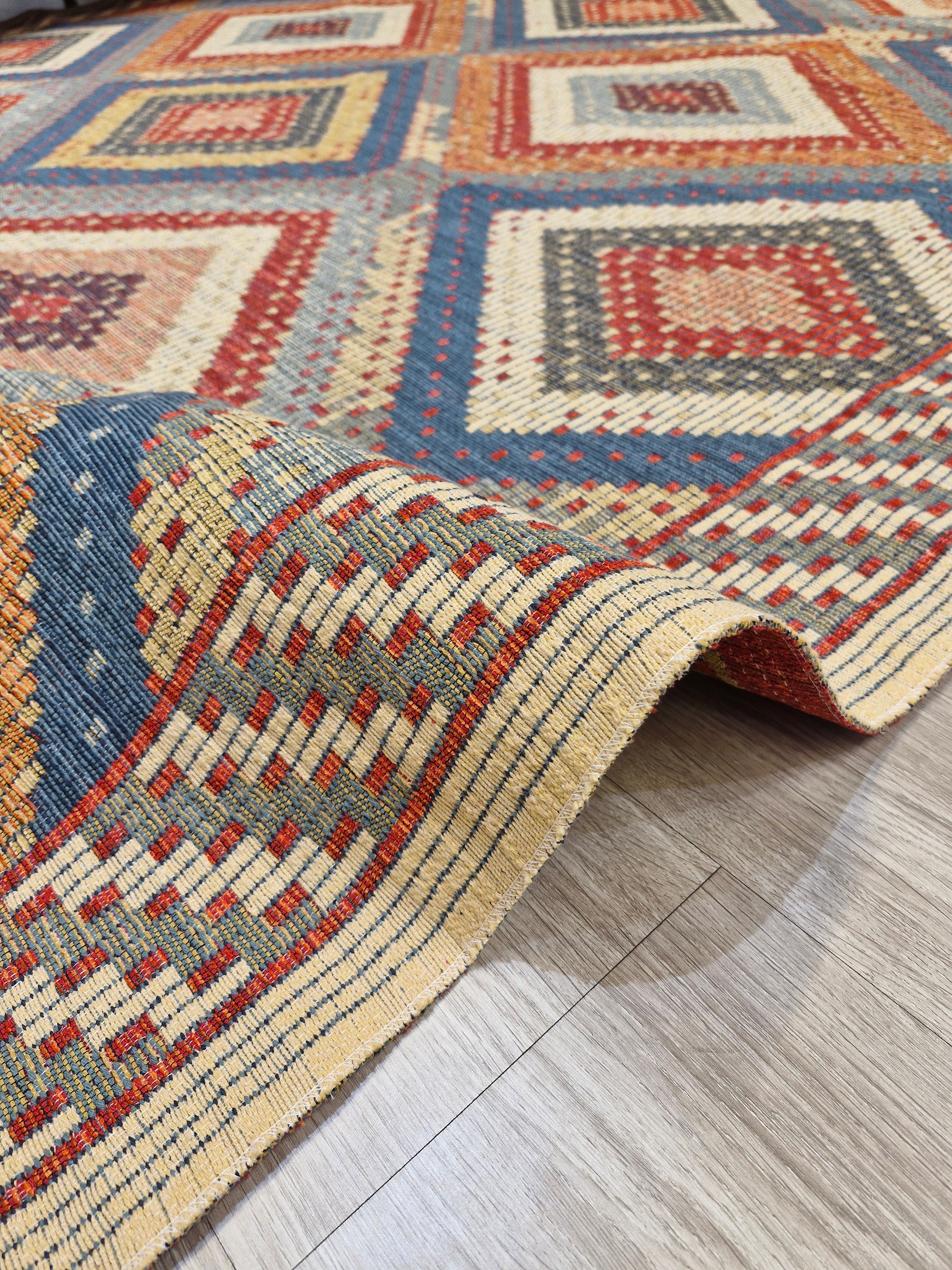 Tapete Turco Kilim Mosaico 1005 – Design Geométrico || Reversível