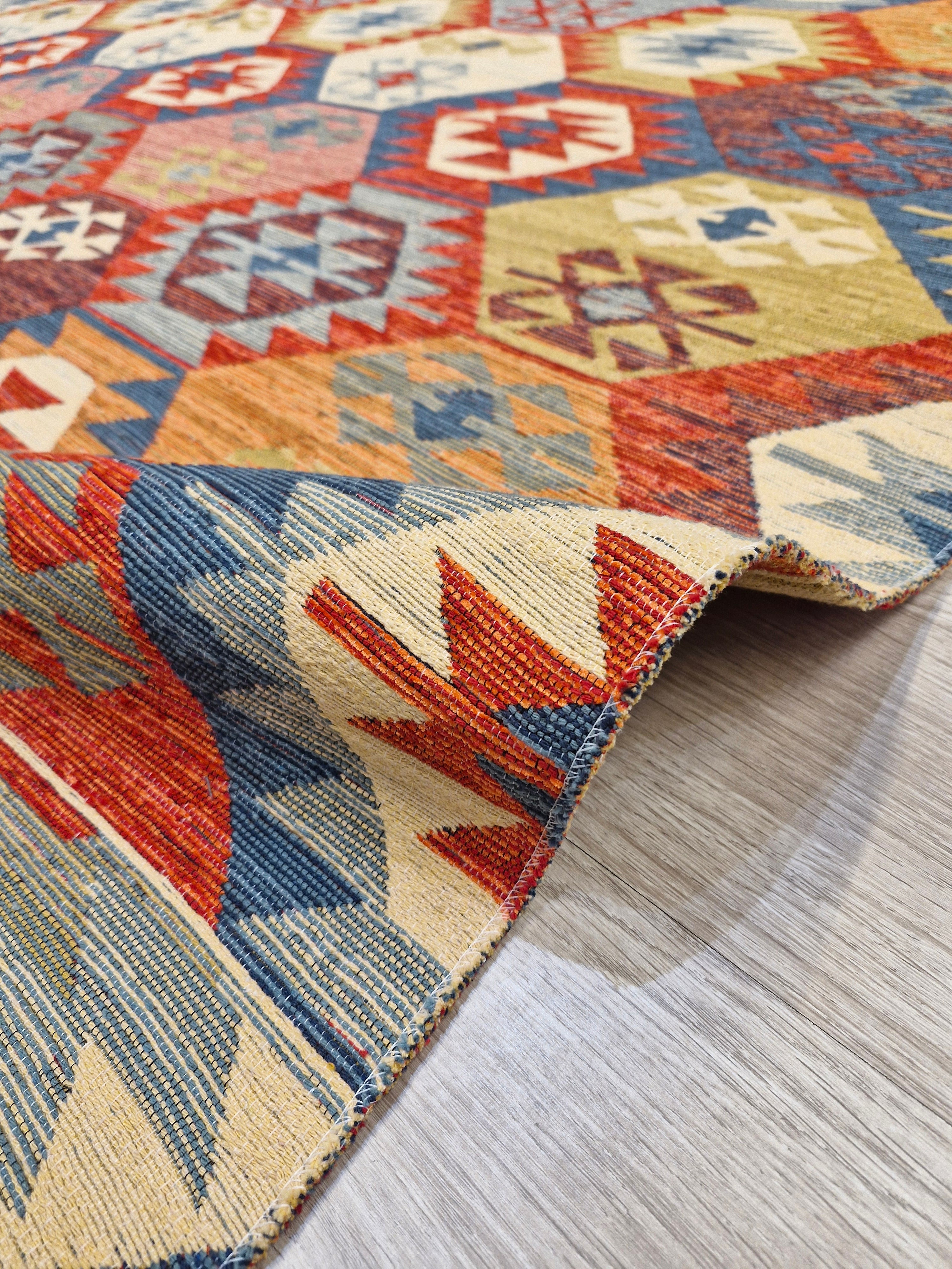 Tapete Turco Kilim Mosaico 1004 – Design Geométrico || Reversível