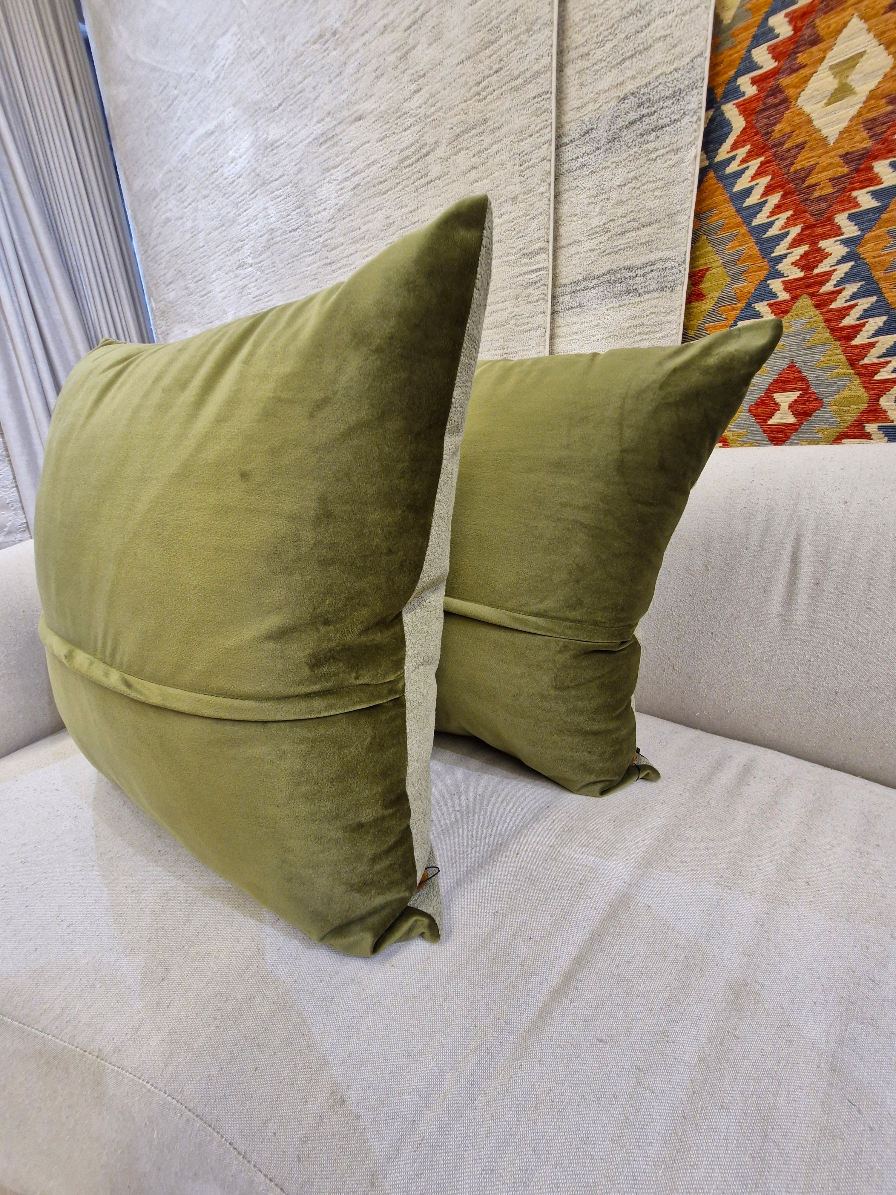 Almofada Aveludada Verde 55cmX55cm