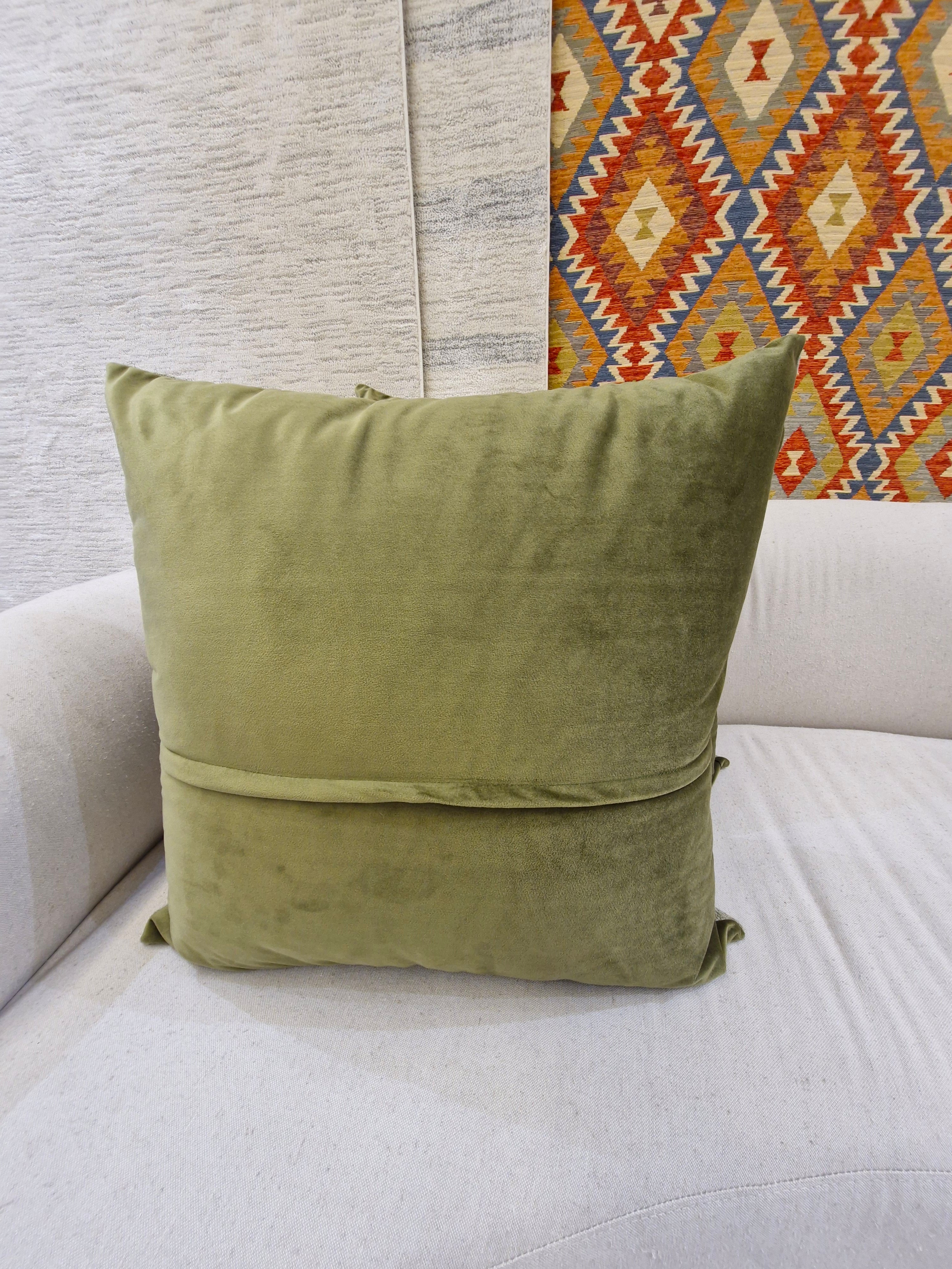 Almofada Aveludada Verde 55cmX55cm