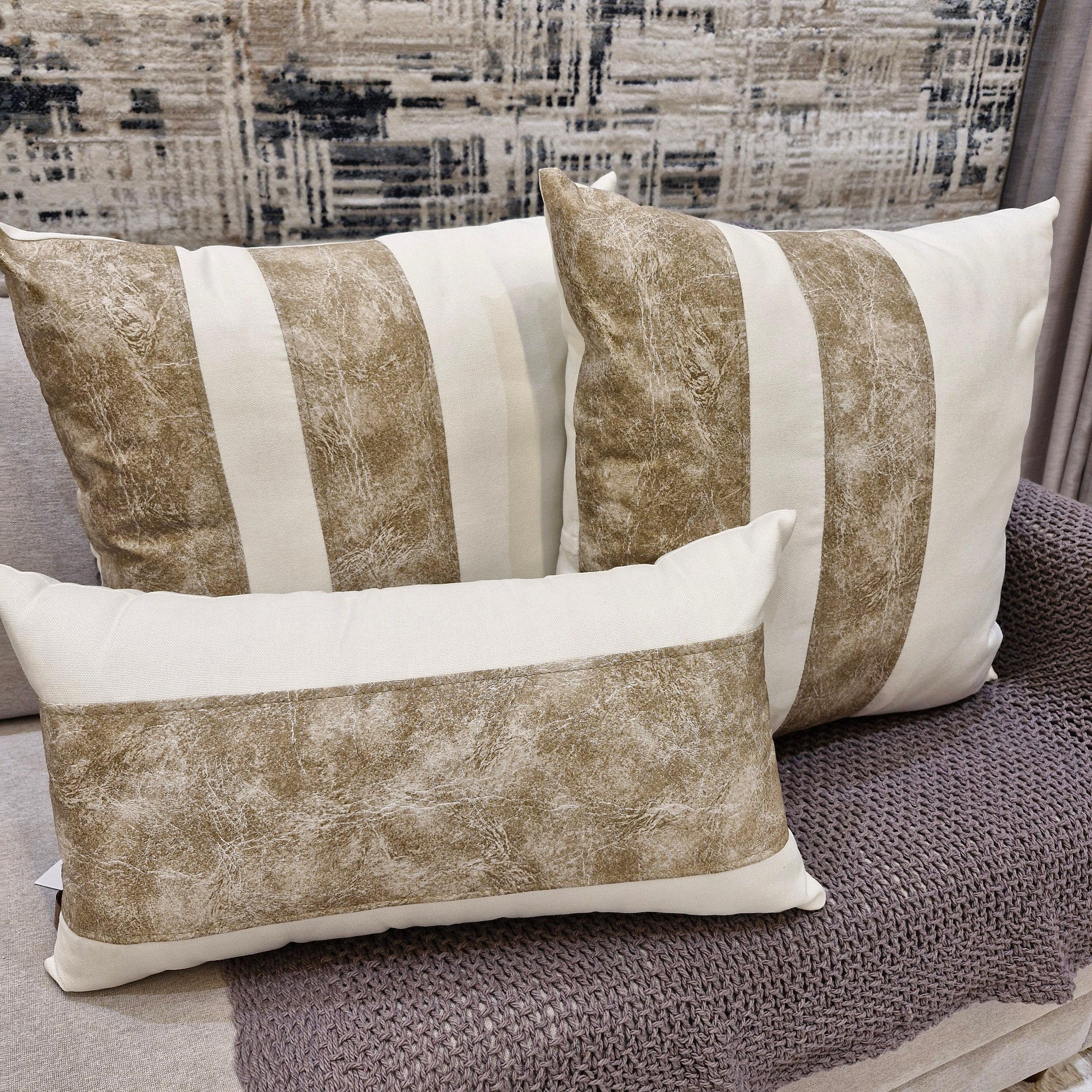 Kit Almofadas Trio Lana em Corino 387| Três Peças