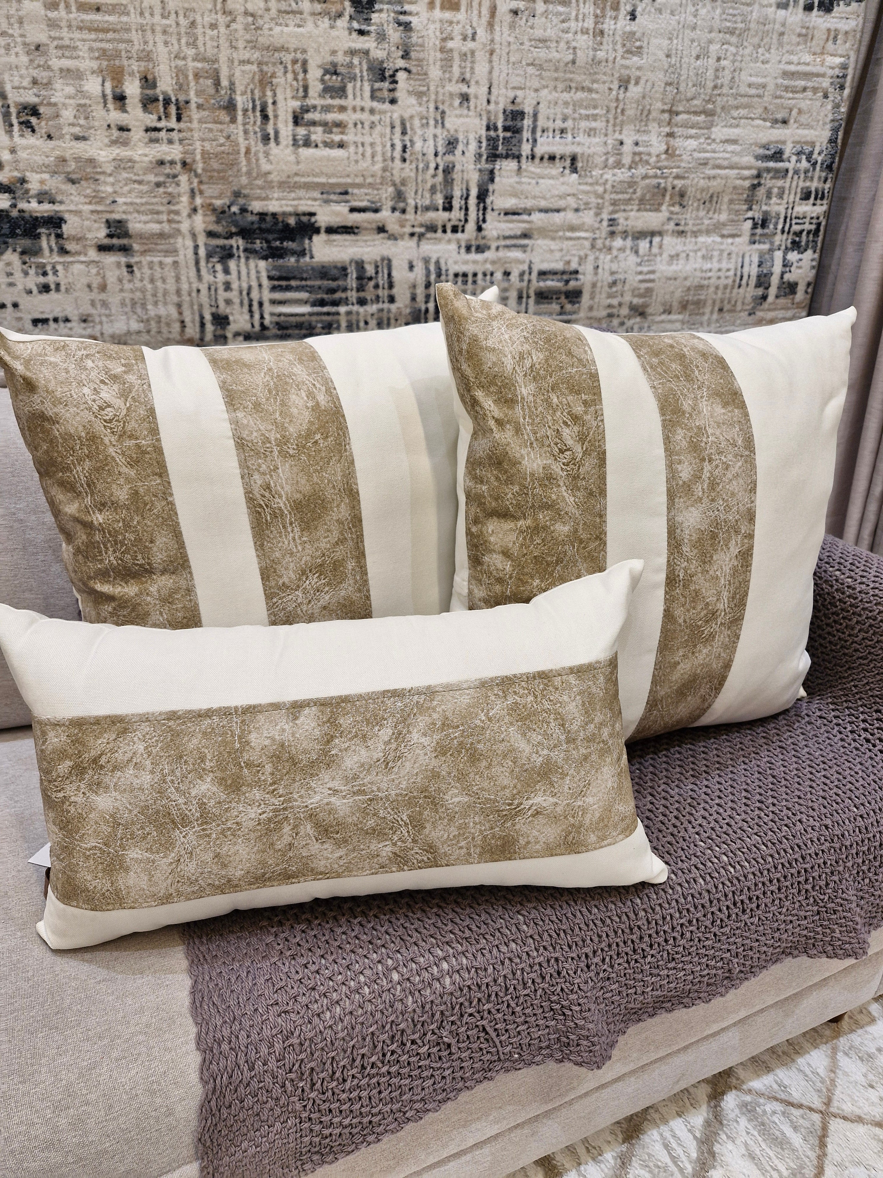 Kit Almofadas Trio Lana em Corino 387| Três Peças