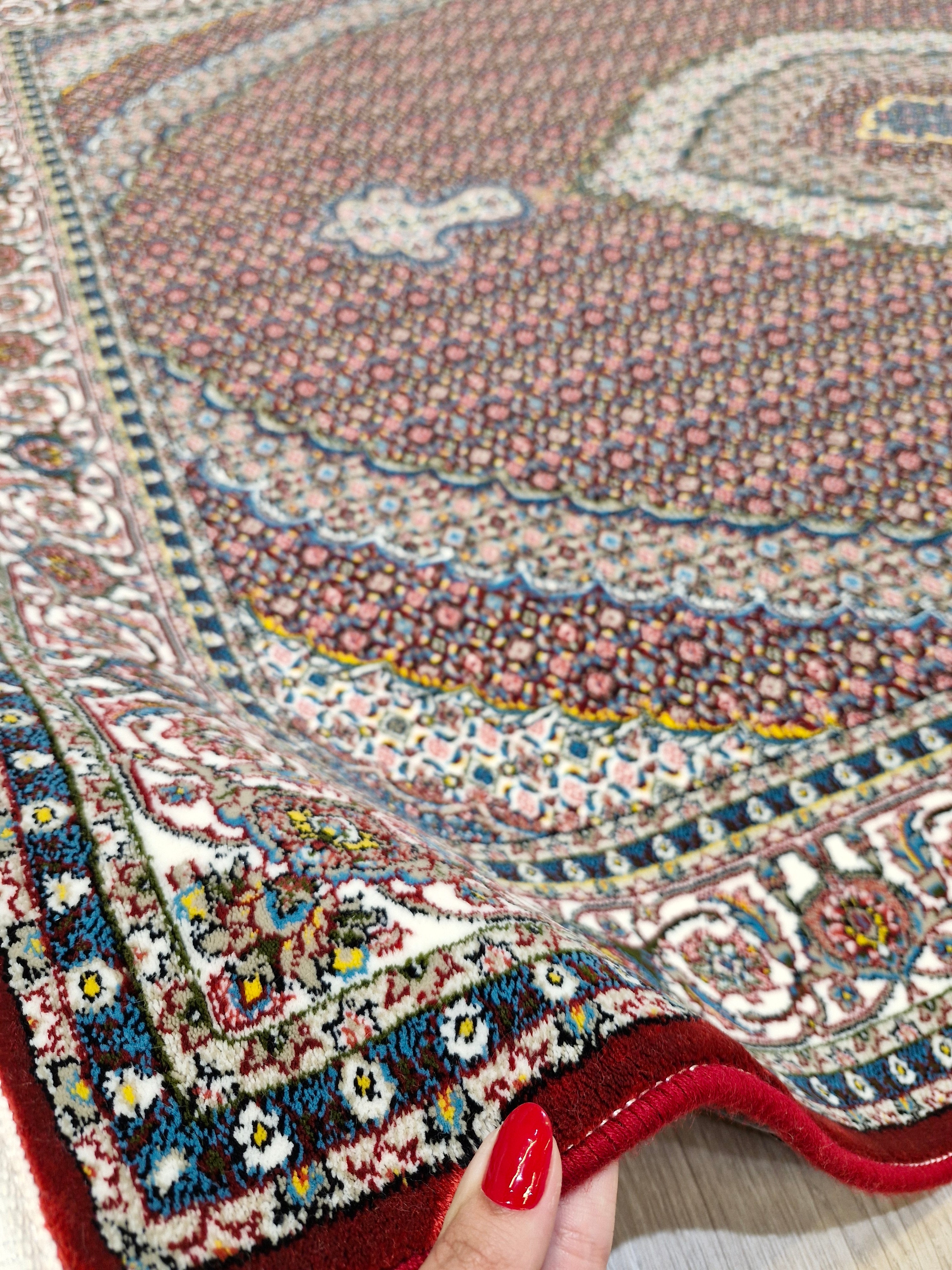 Tapete Autêntico Iraniano Desenhado Vermelho || Coleção Irã