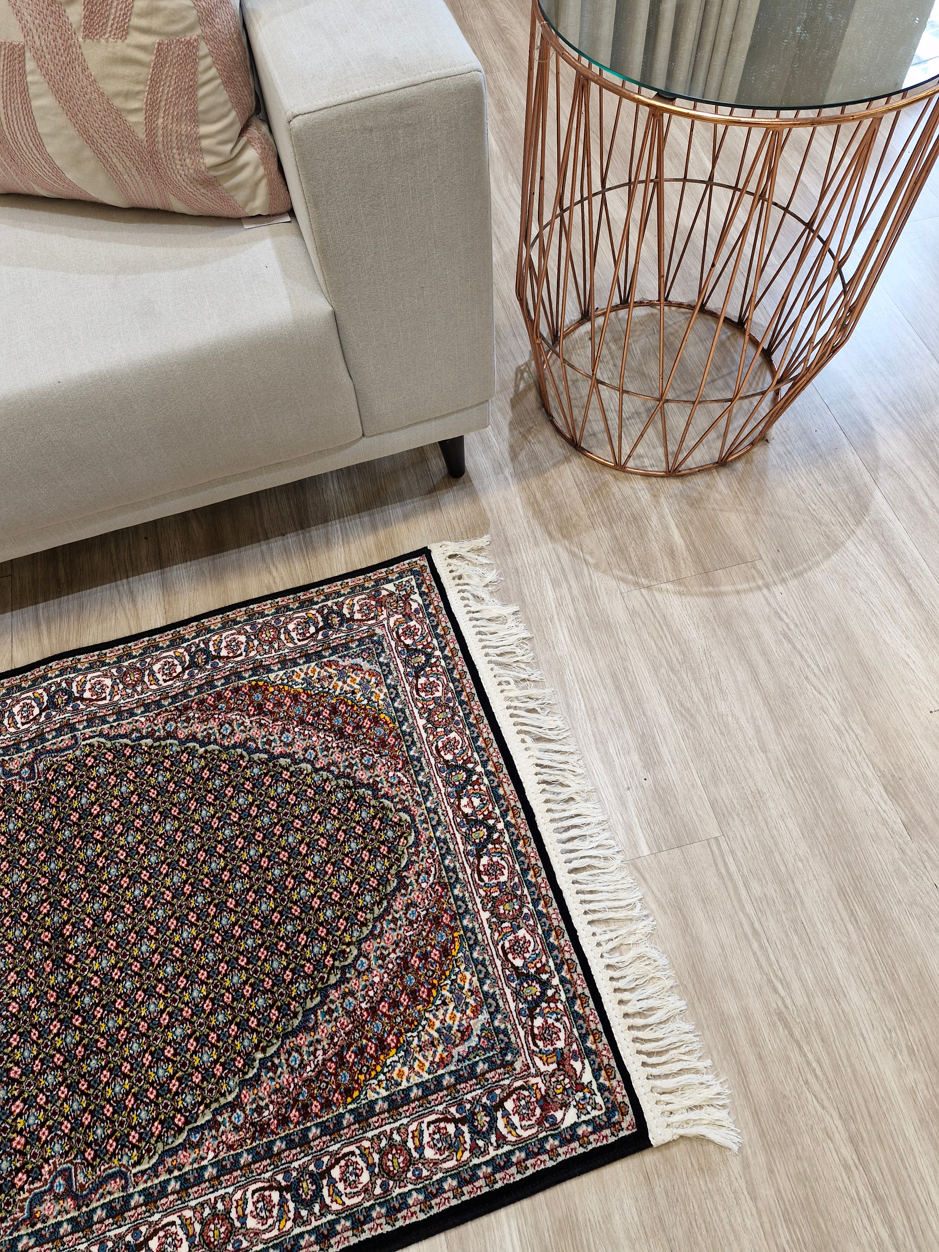 Passadeira _ Tapete Iraniano Desenhado Preto || Coleção Irã