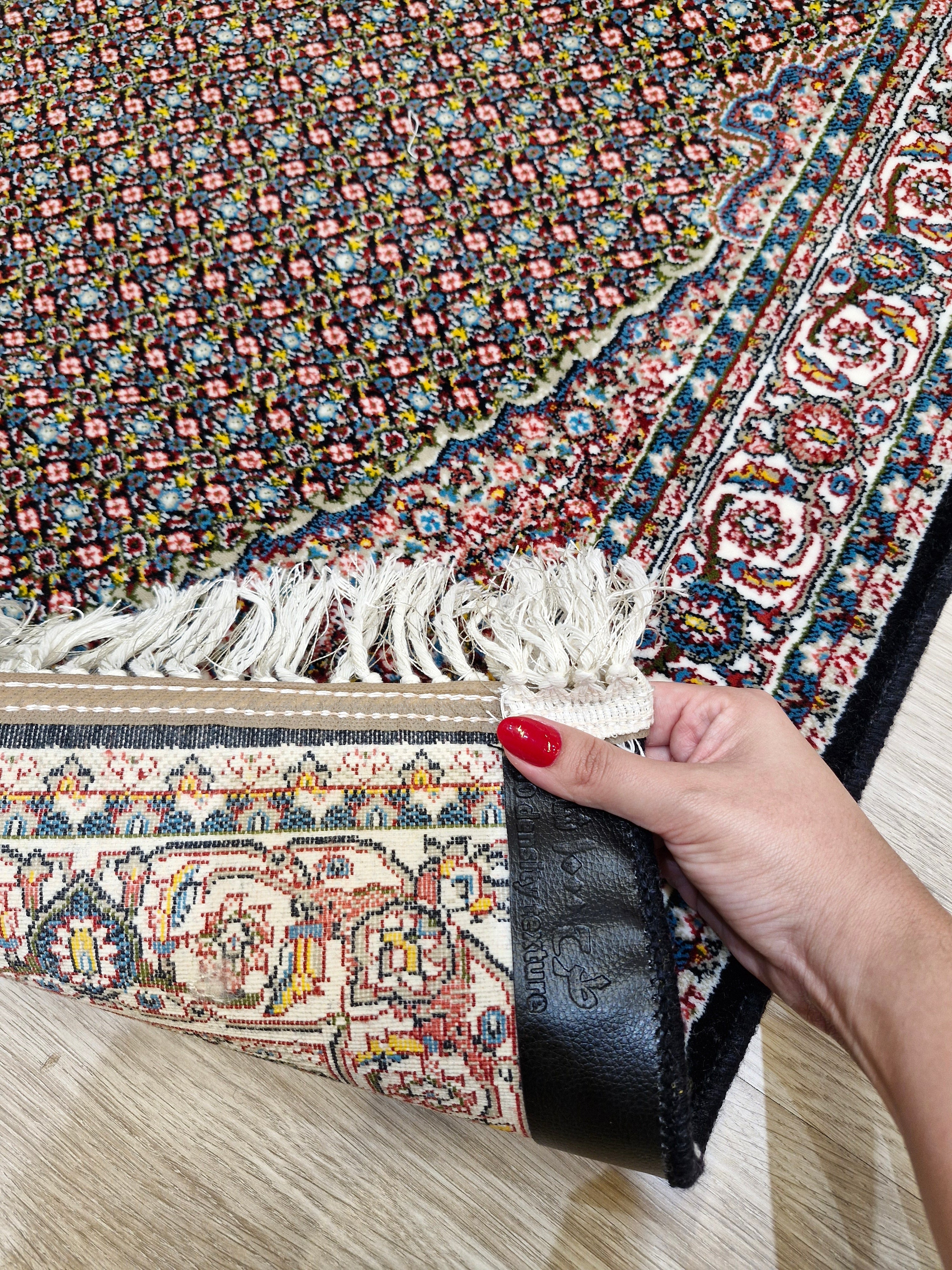 Passadeira _ Tapete Iraniano Desenhado Preto || Coleção Irã