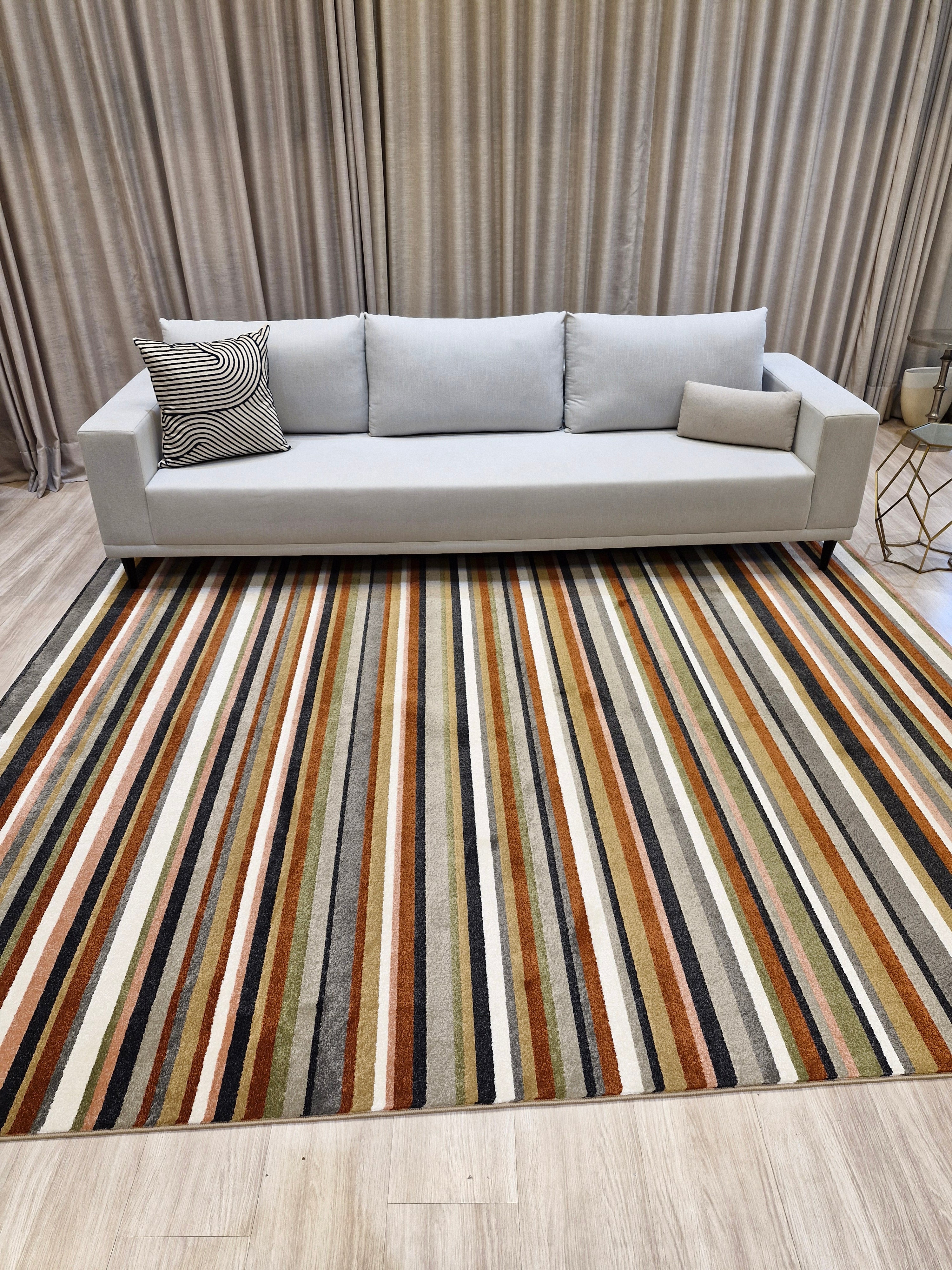 Tapete Egípcio Multicolorido Listrado | 1 Milhão de Fios por m²