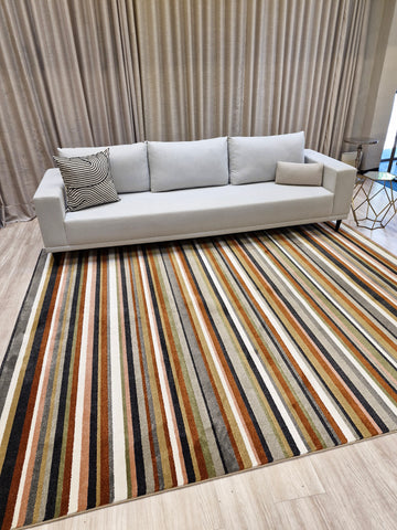 Tapete Egípcio Multicolorido Listrado | 1 Milhão de Fios por m²