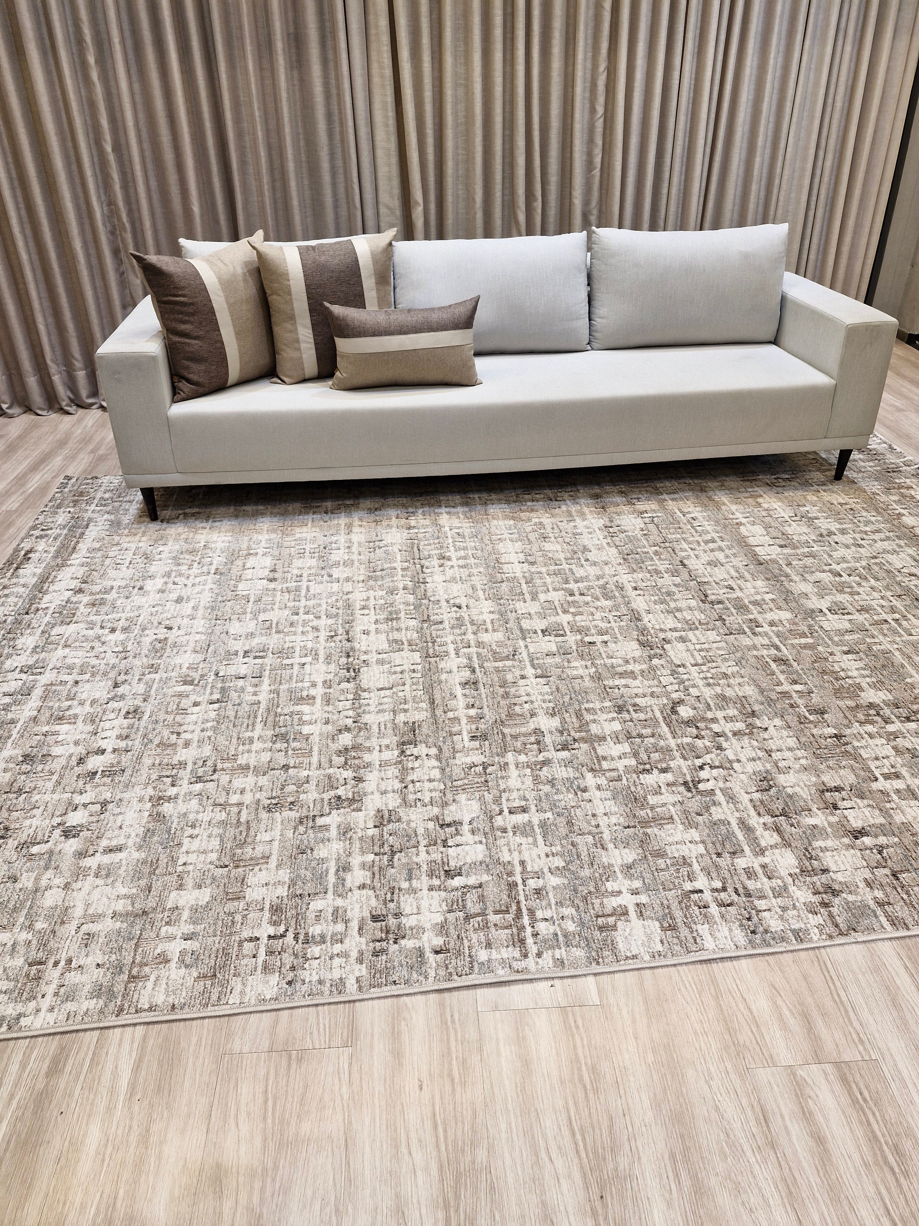 Tapete Riviera Abstrato Bege Algare014D | Importação Egito