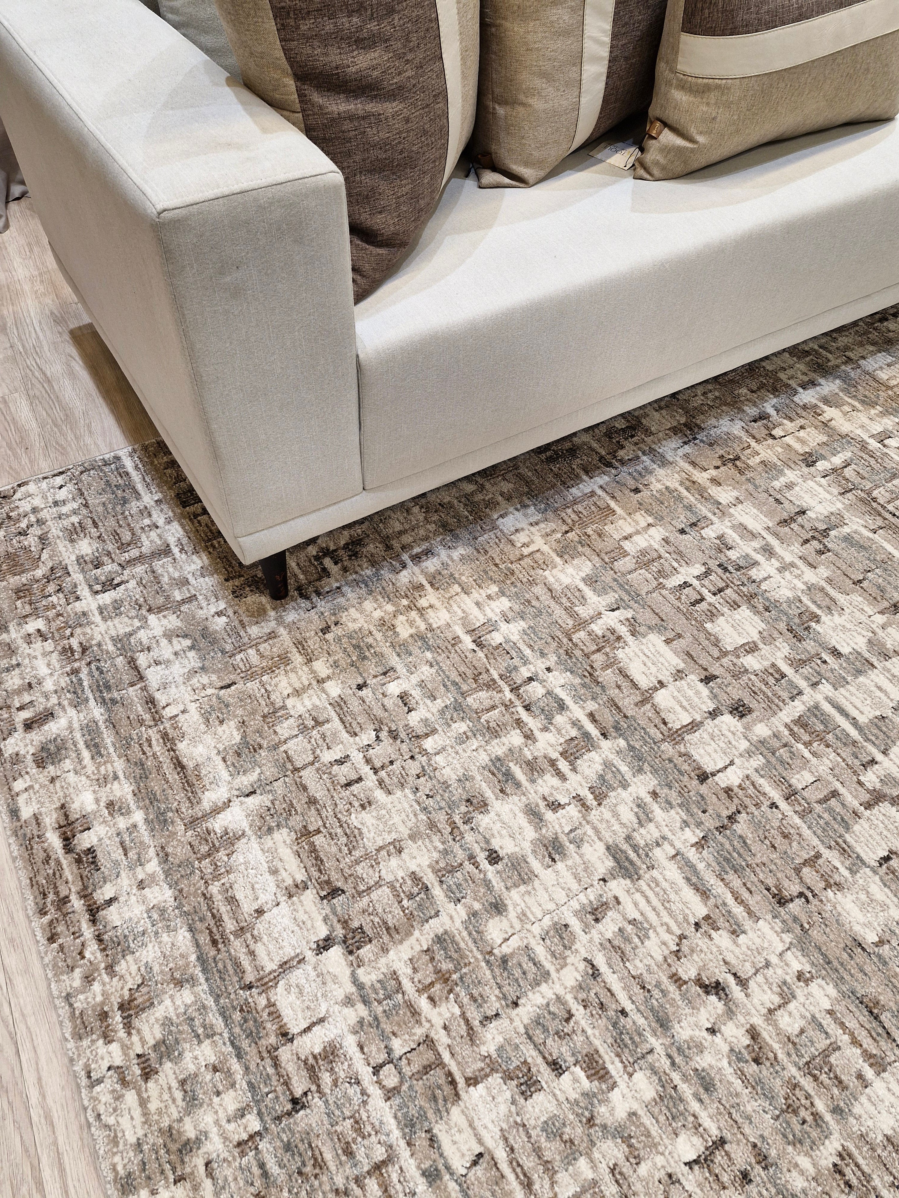 Tapete Riviera Abstrato Bege Algare014D | Importação Egito