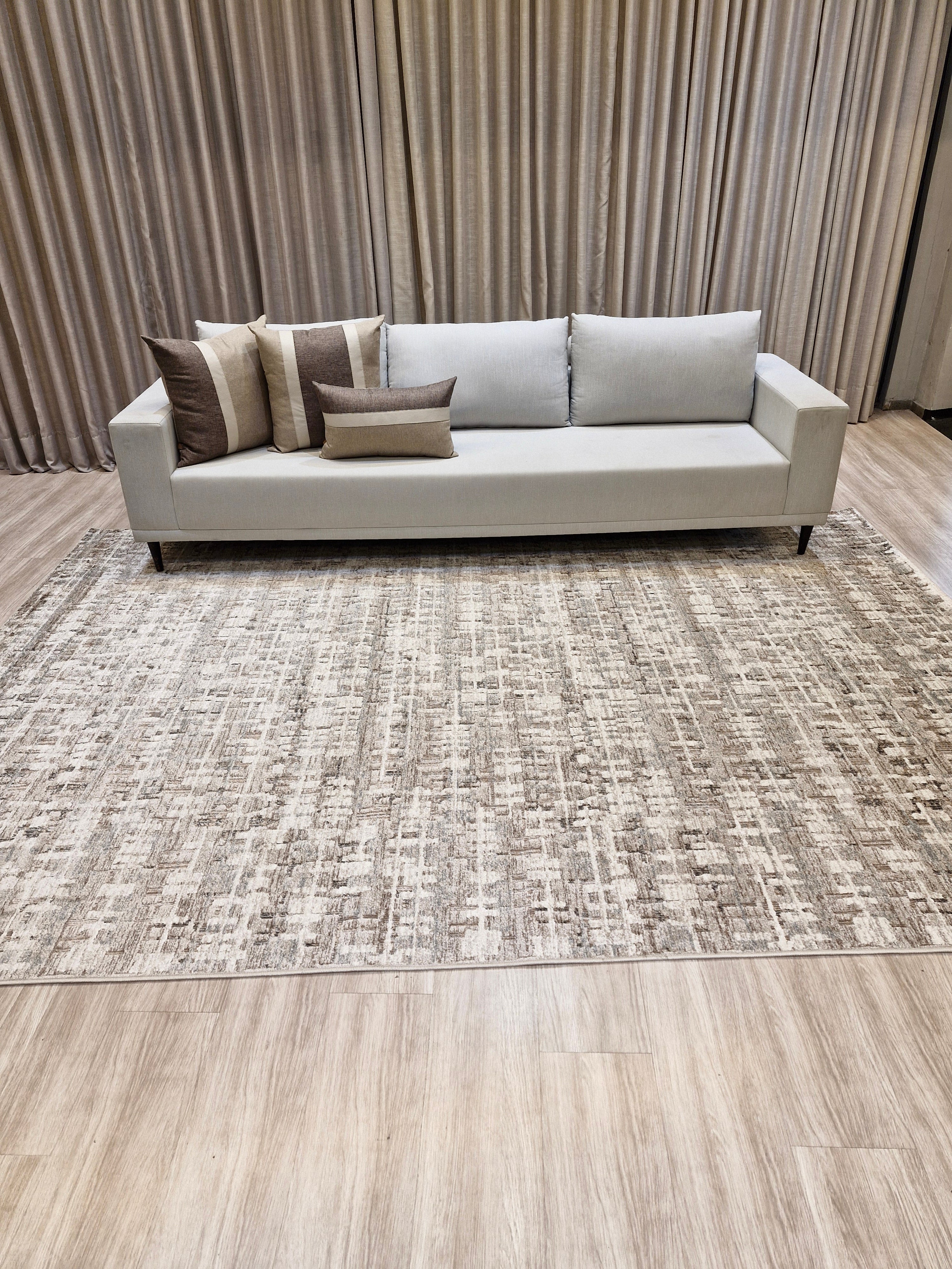 Tapete Riviera Abstrato Bege Algare014D | Importação Egito