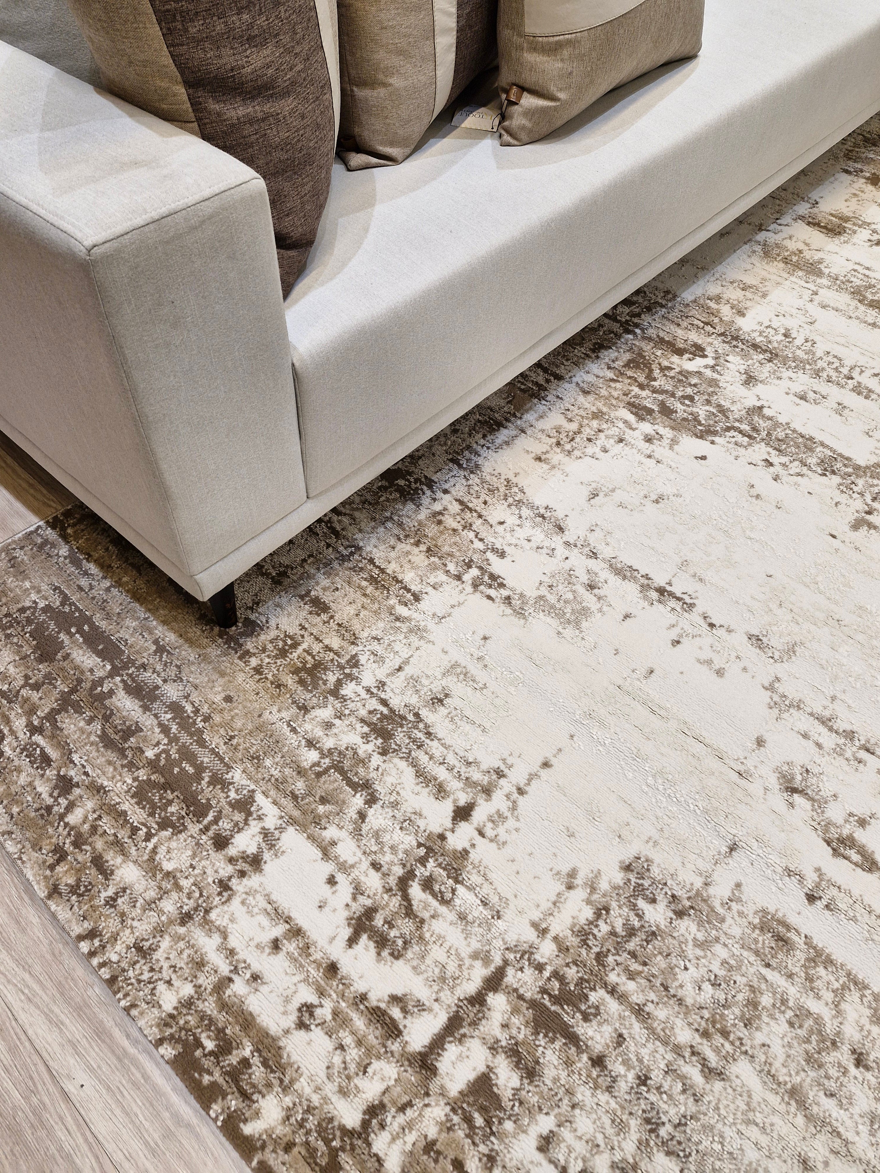 Tapete Turco Abstrato Bege Brag857 | Importação Turquia