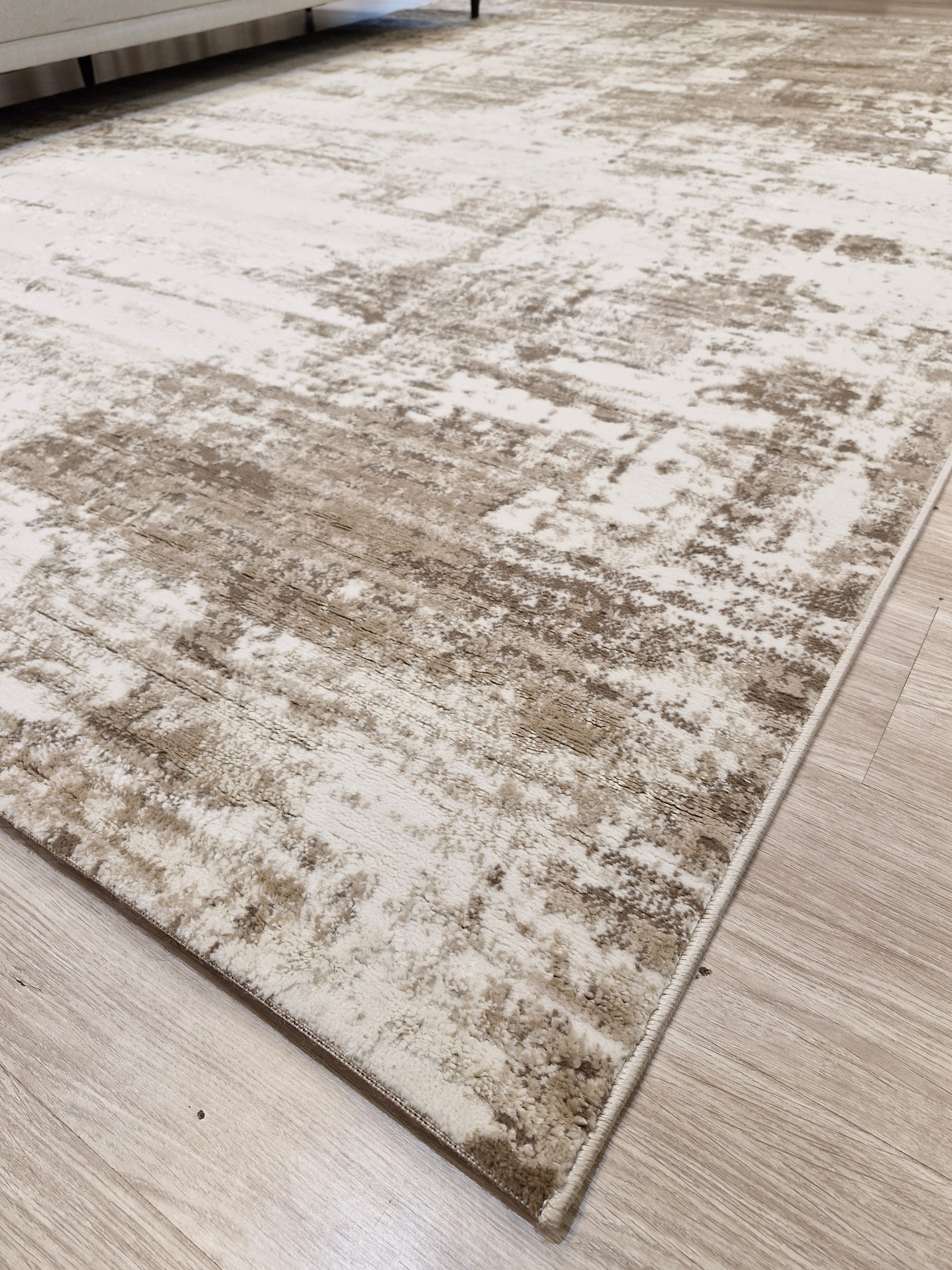 Tapete Turco Abstrato Bege Brag857 | Importação Turquia