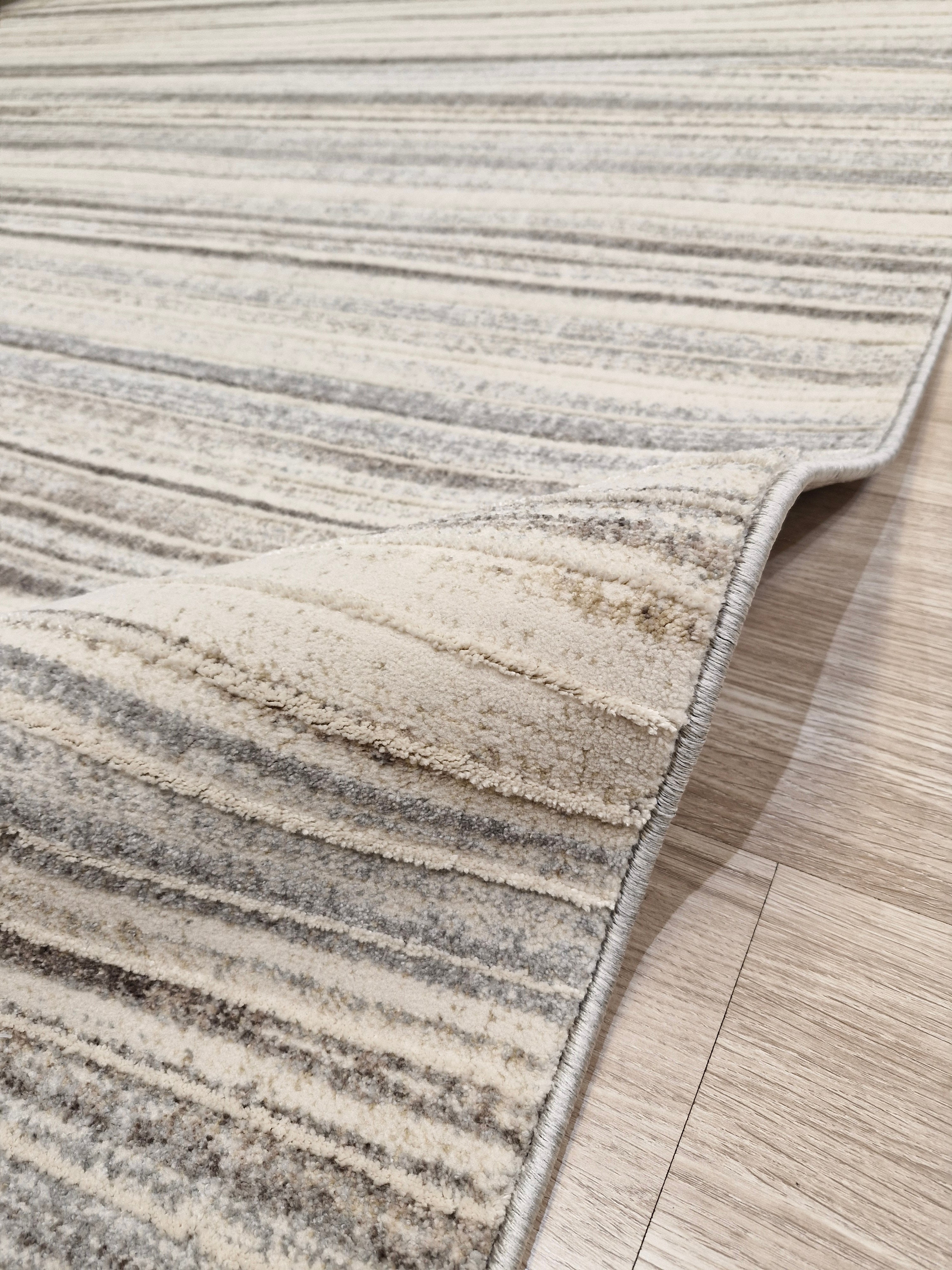 Tapete Egípcio Listrado Bege 007-Q | Importação Egito