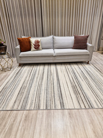 Tapete Egípcio Listrado Bege Sint007-Q | Importação Egito