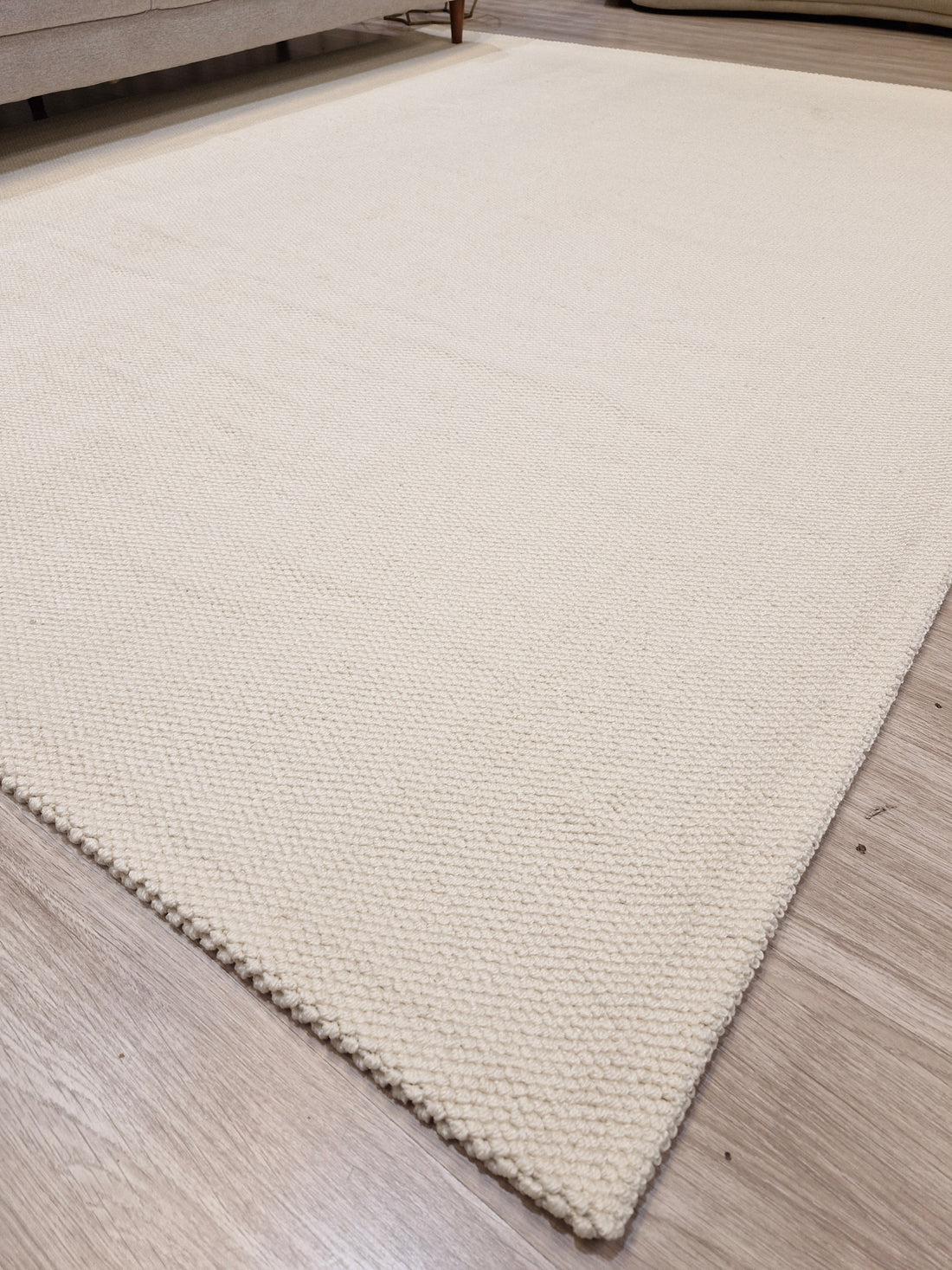 Tapete Impermeável Trama Off White Aqua13 | Tapete Sob Medida