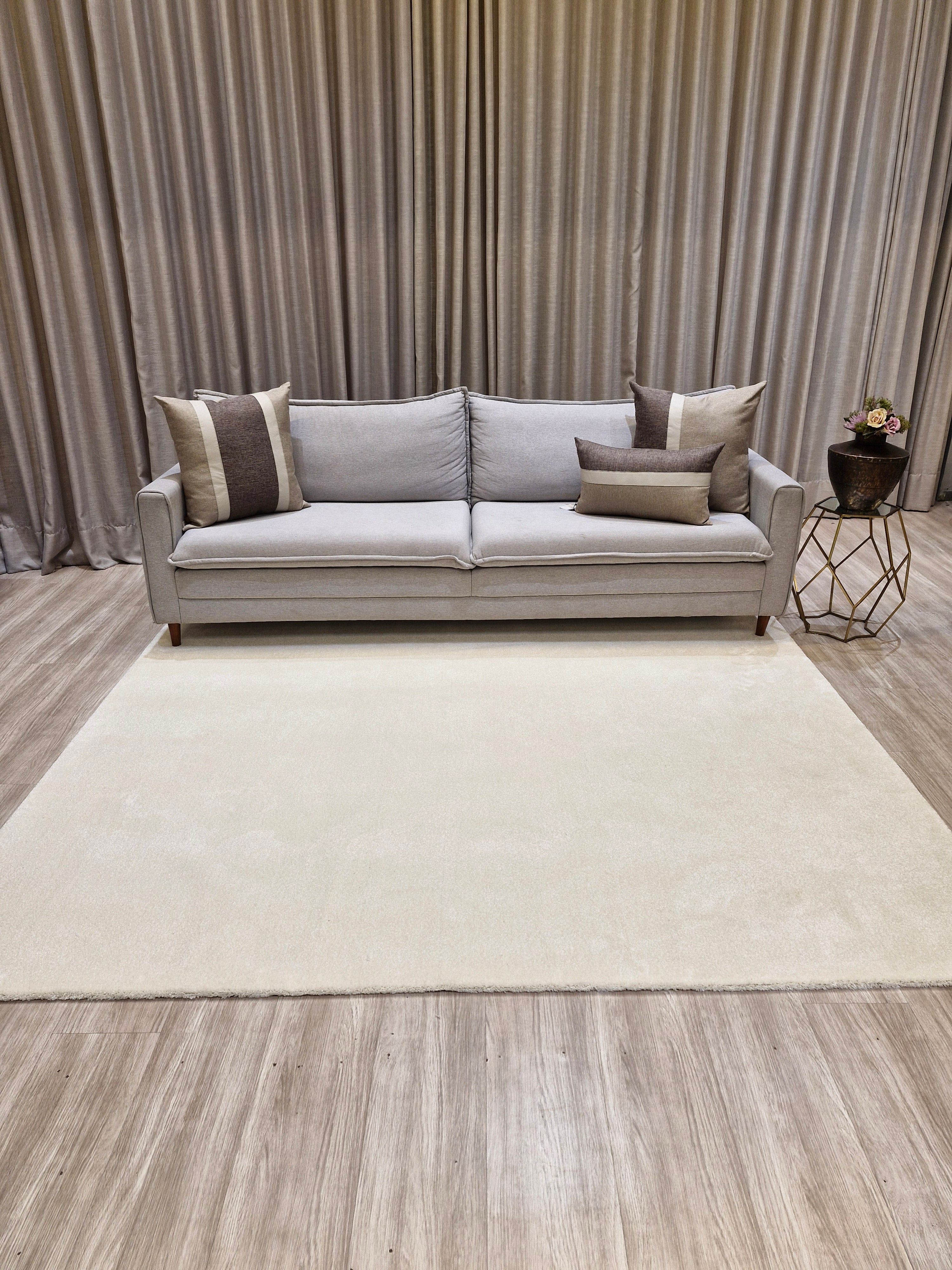 Tapete Off White Impermeável Casablan | Tapete Sob Medida