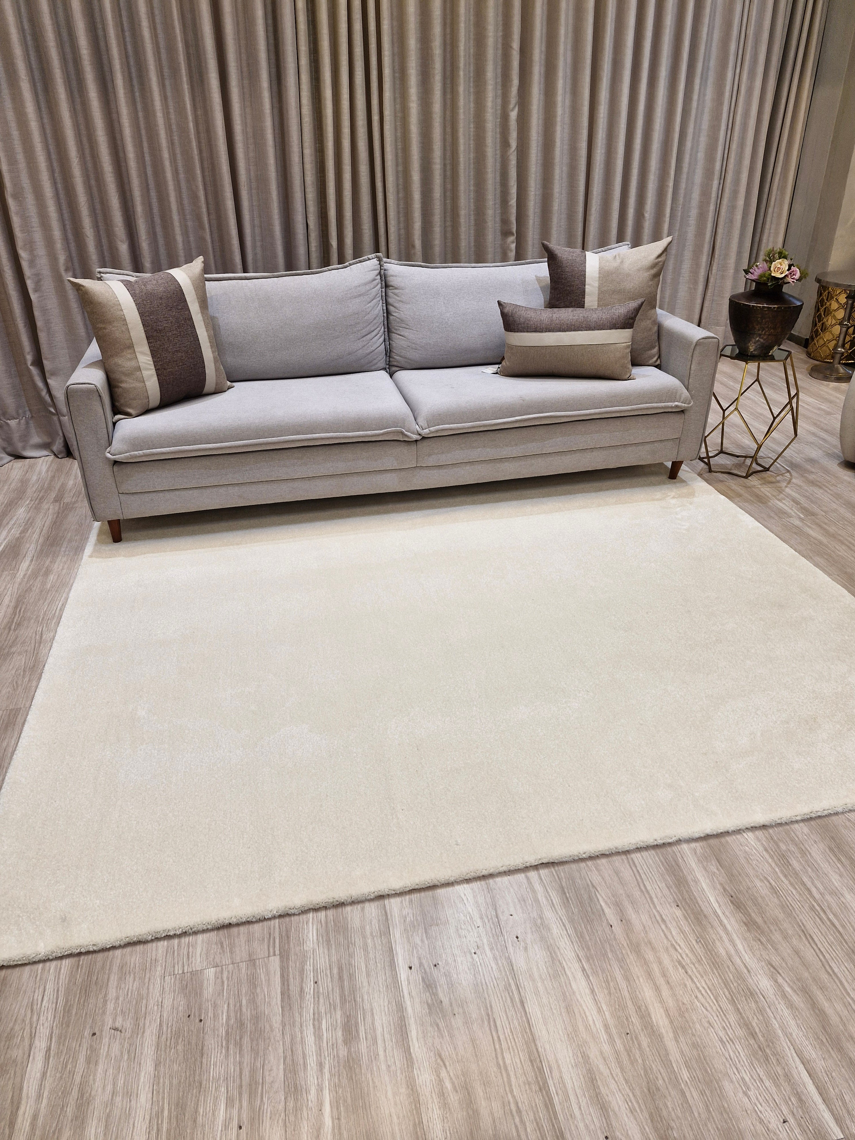 Tapete Off White Impermeável Casablan | Tapete Sob Medida