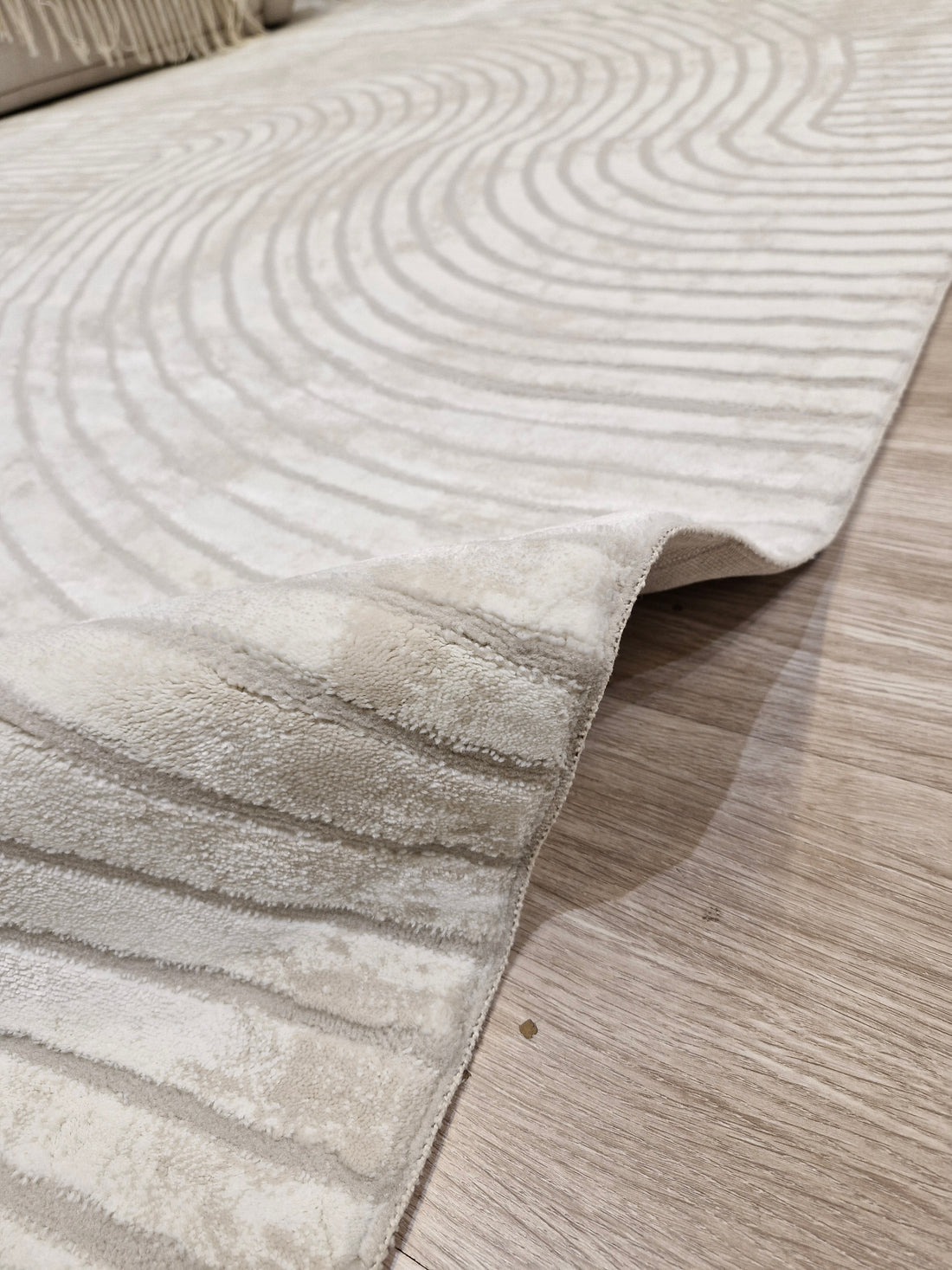 Tapete Turco Ondas Sofisticado 01 Creme | Feito Sob Medida