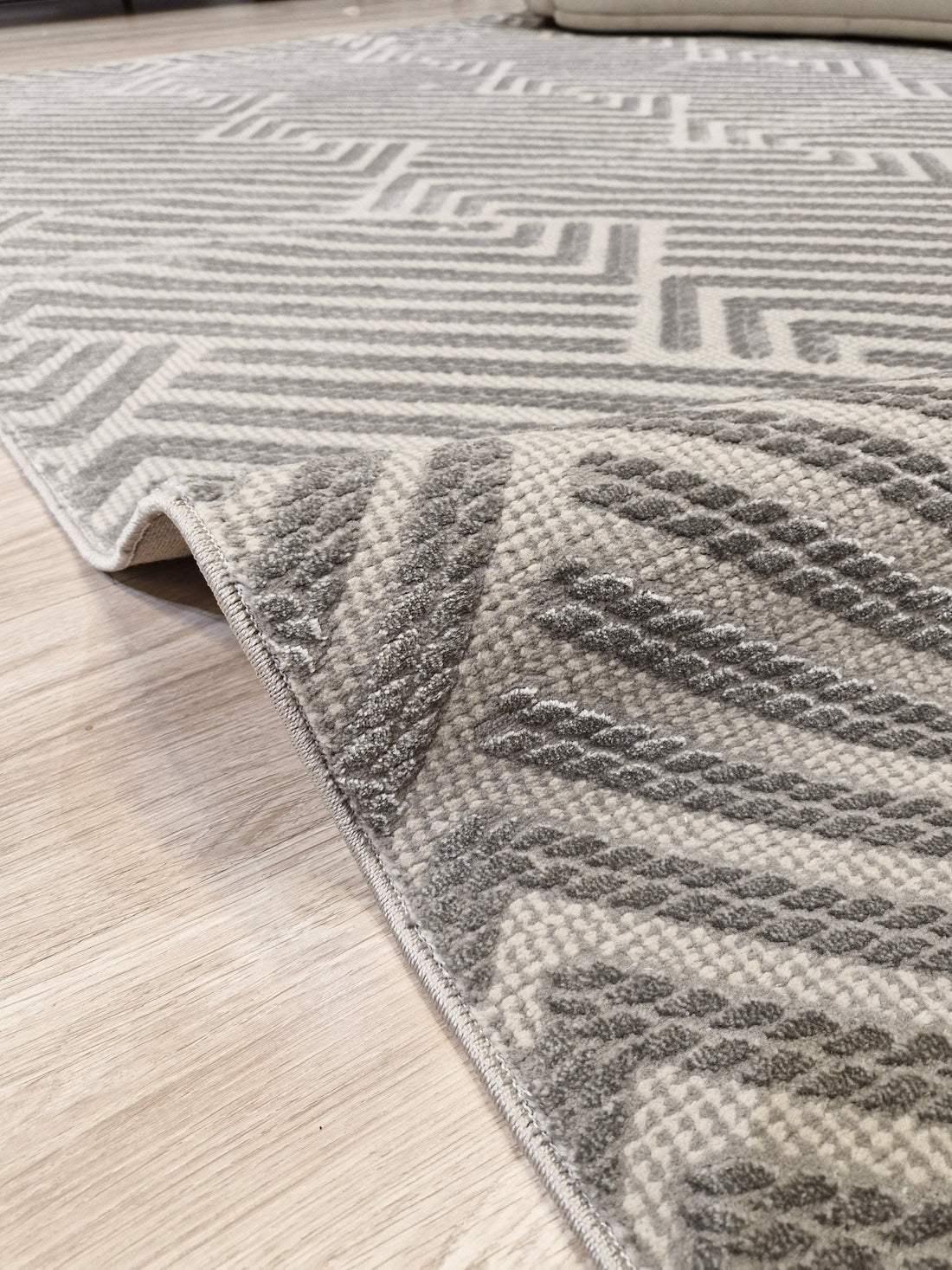 Tapete Turco Geométrico Grey Fri001 | Feito Sob Medida